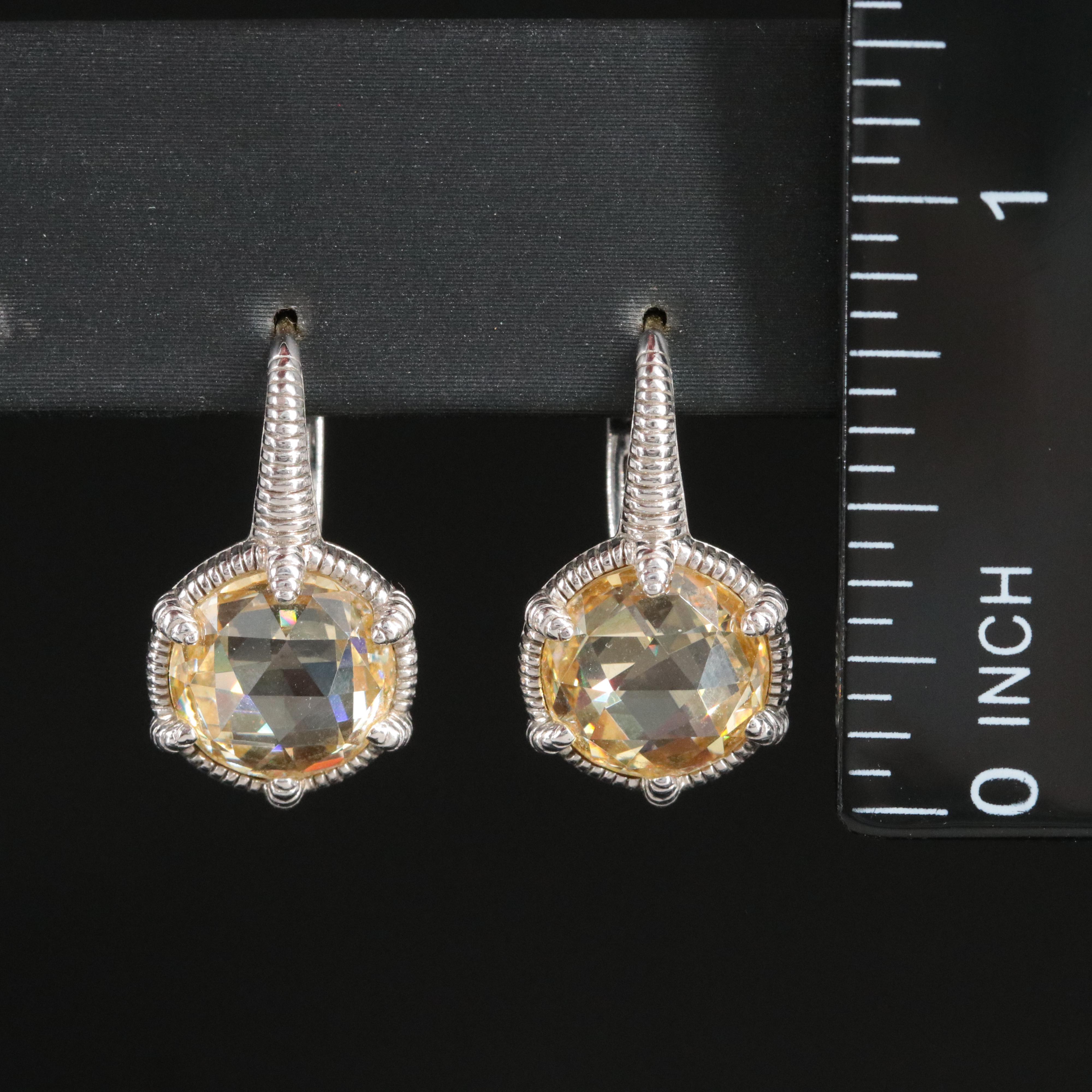 Judith Ripka Sterling 18K Cubic Zirconia Drop Earrings