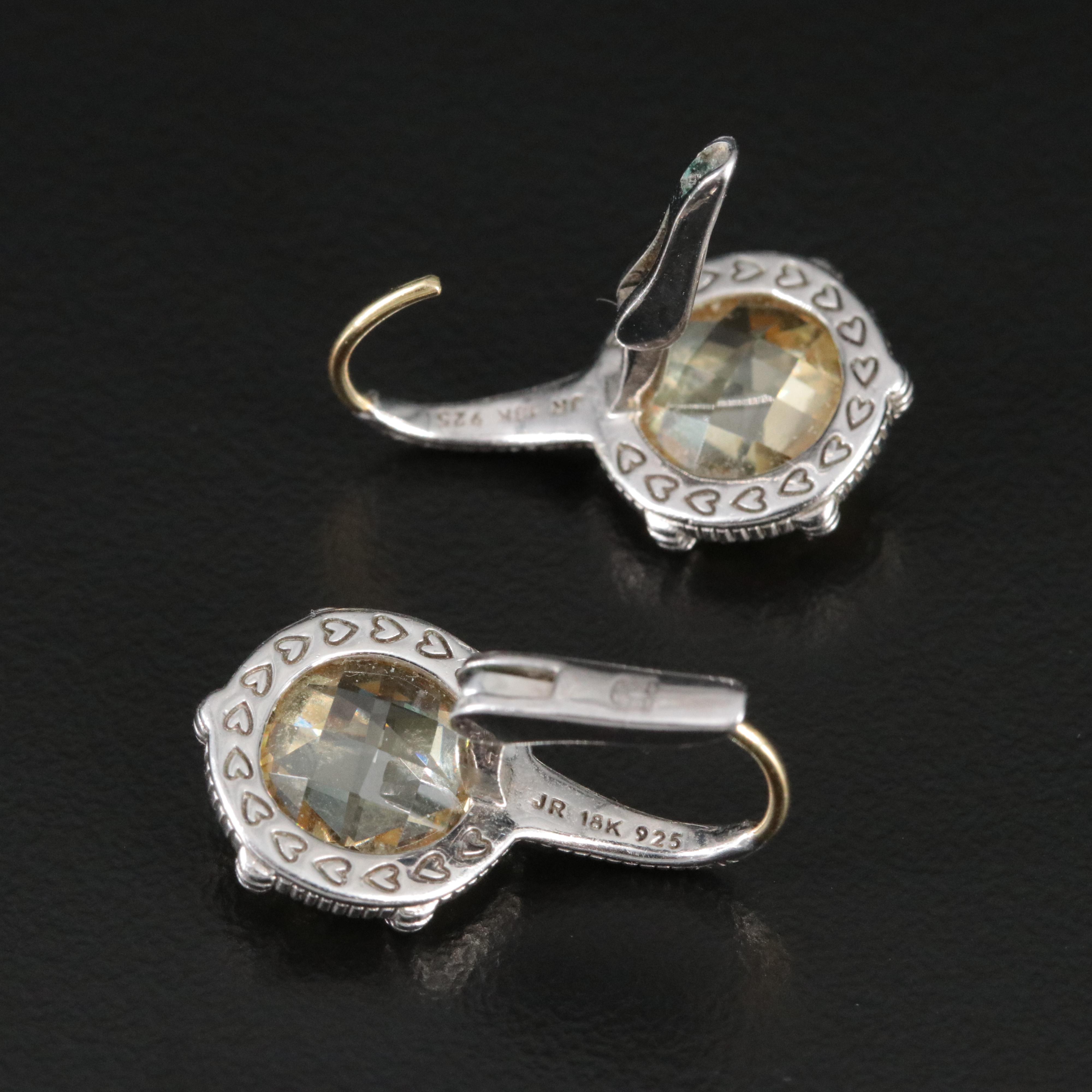 Judith Ripka Sterling 18K Cubic Zirconia Drop Earrings