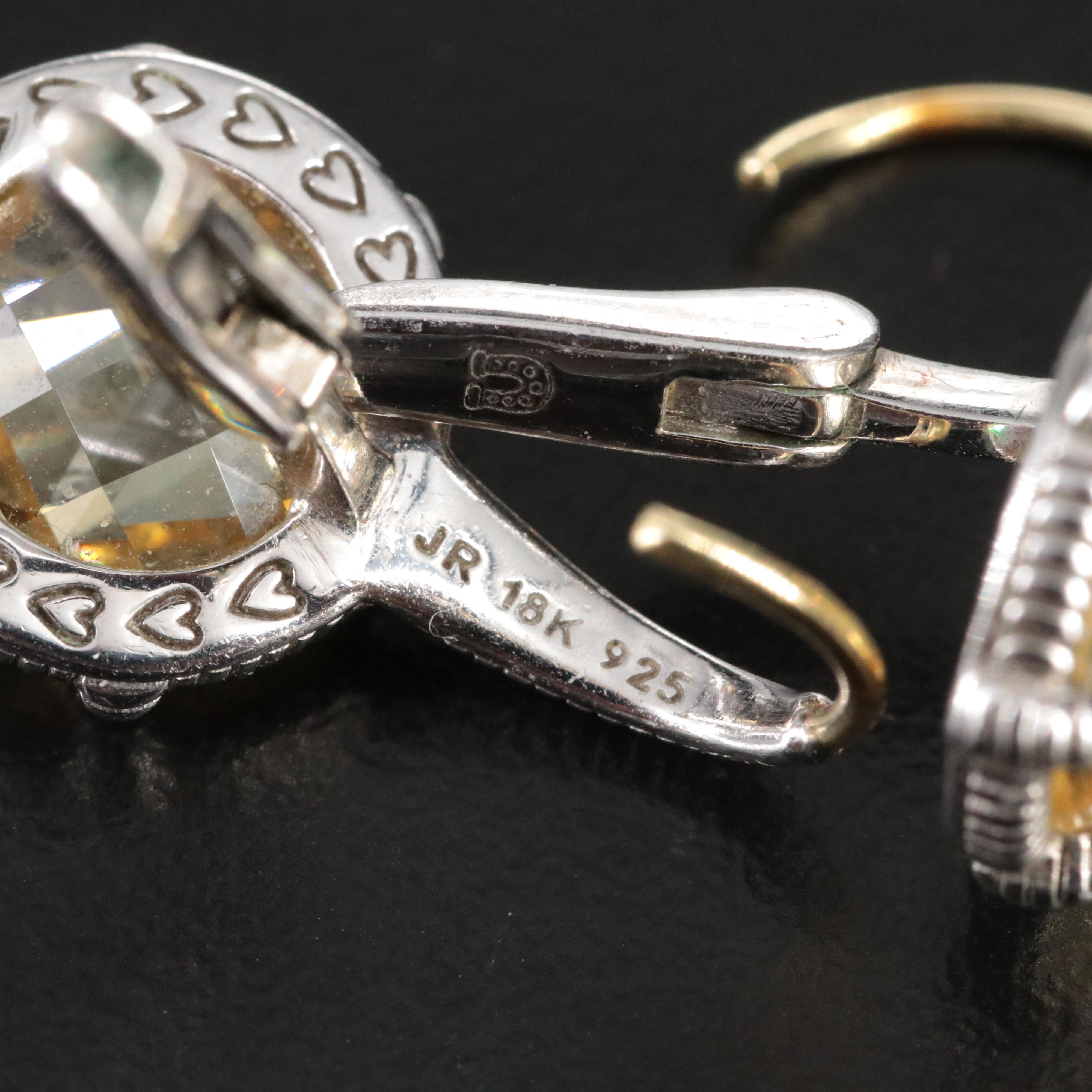 Judith Ripka Sterling 18K Cubic Zirconia Drop Earrings