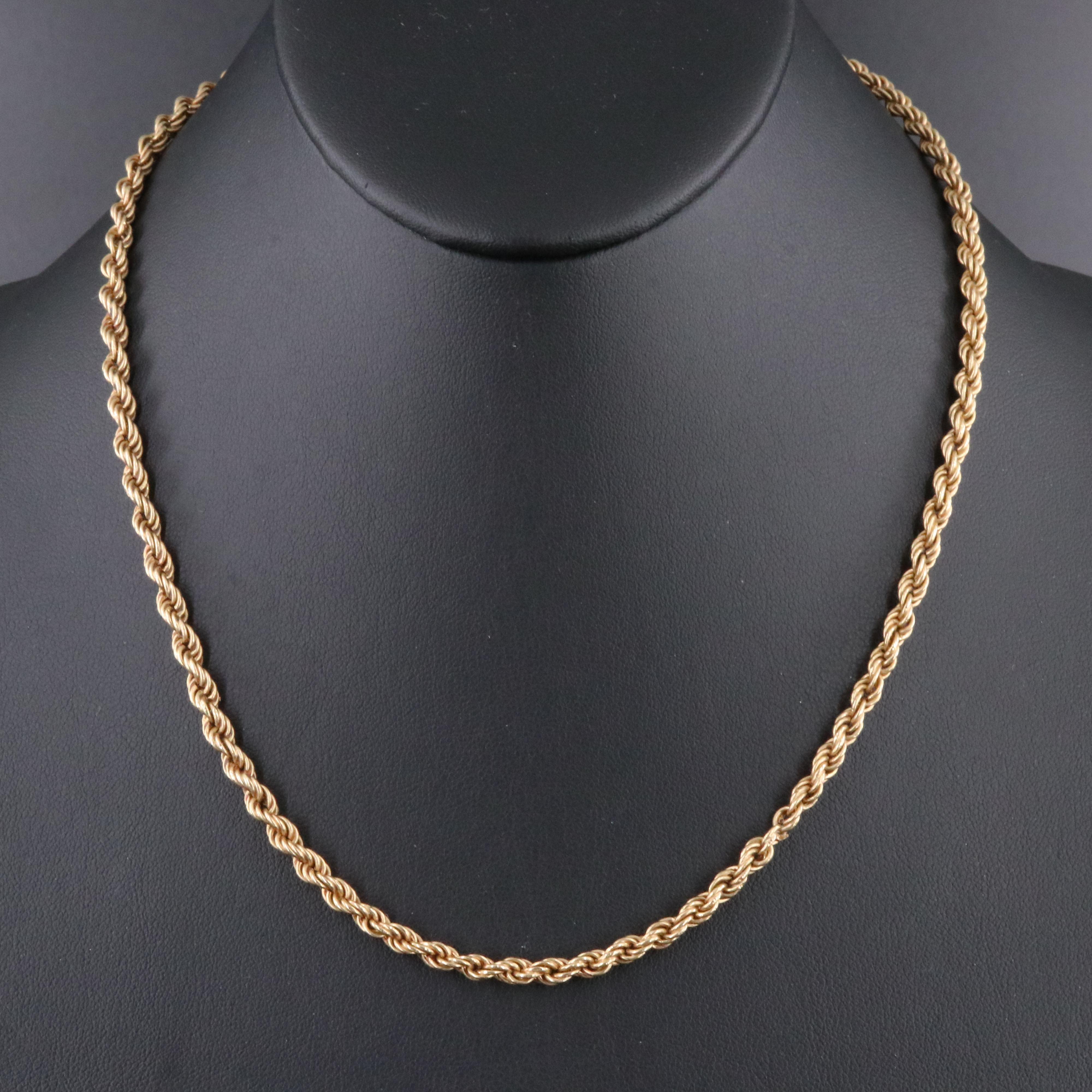 14K Braided Rope Chain Necklace