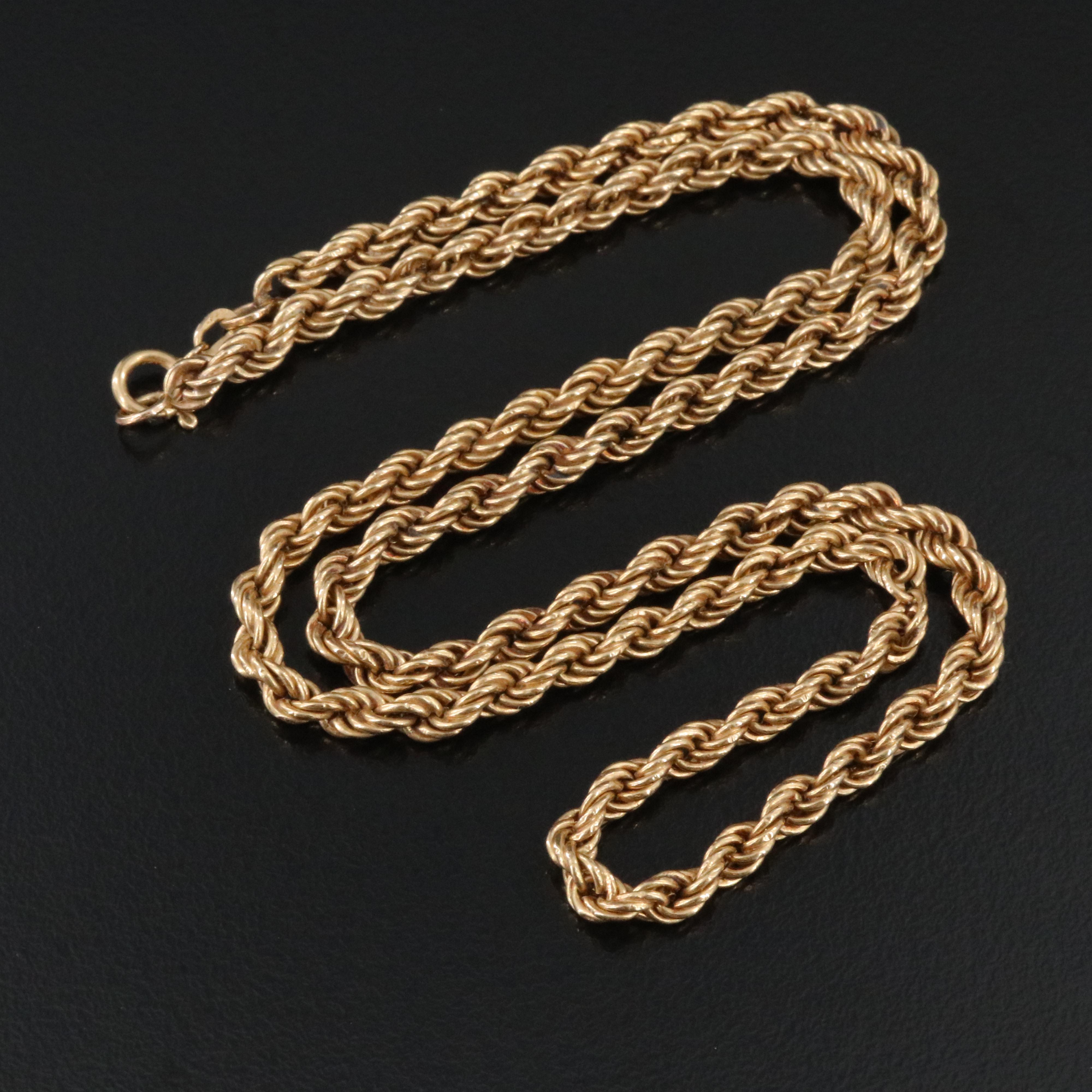 14K Braided Rope Chain Necklace