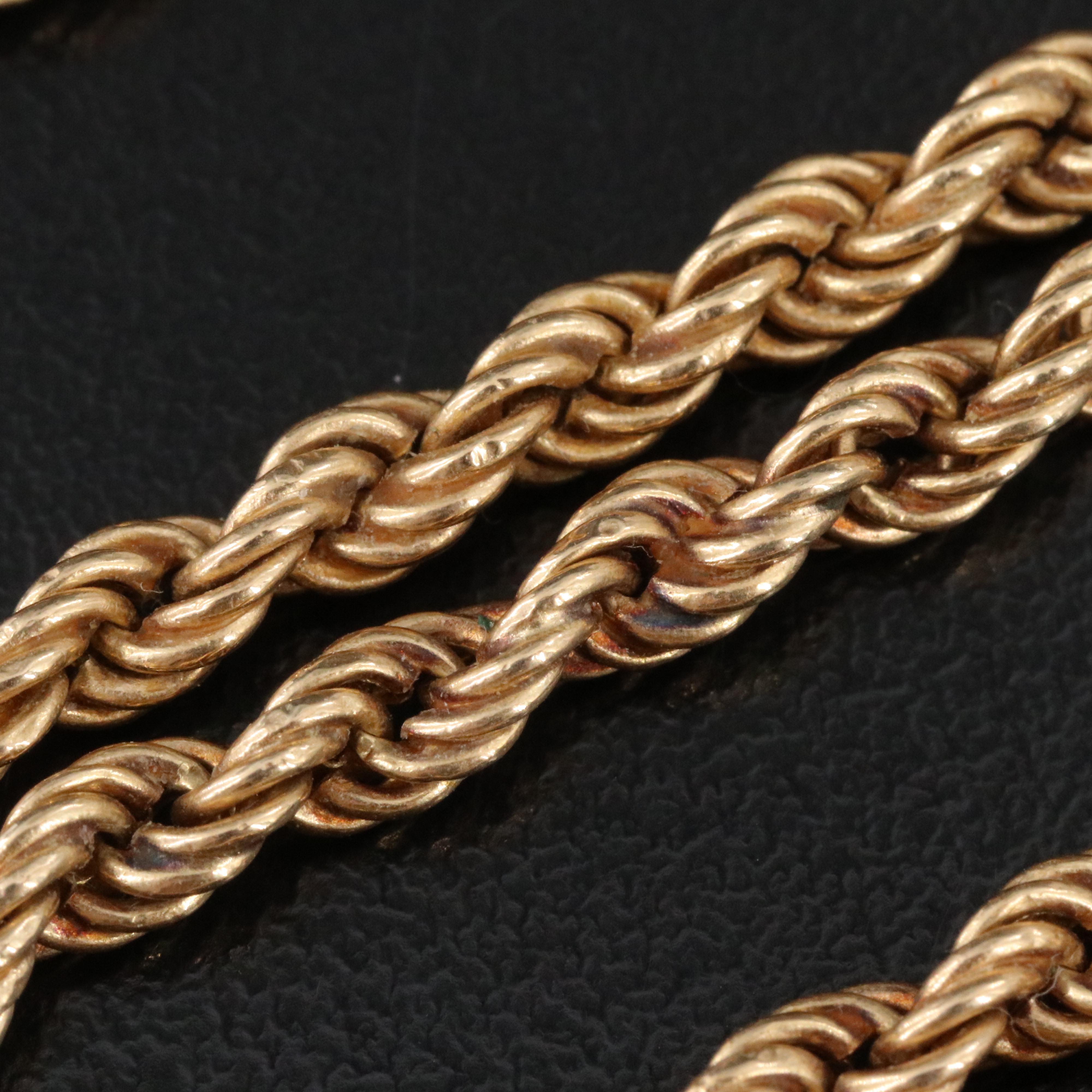 14K Braided Rope Chain Necklace