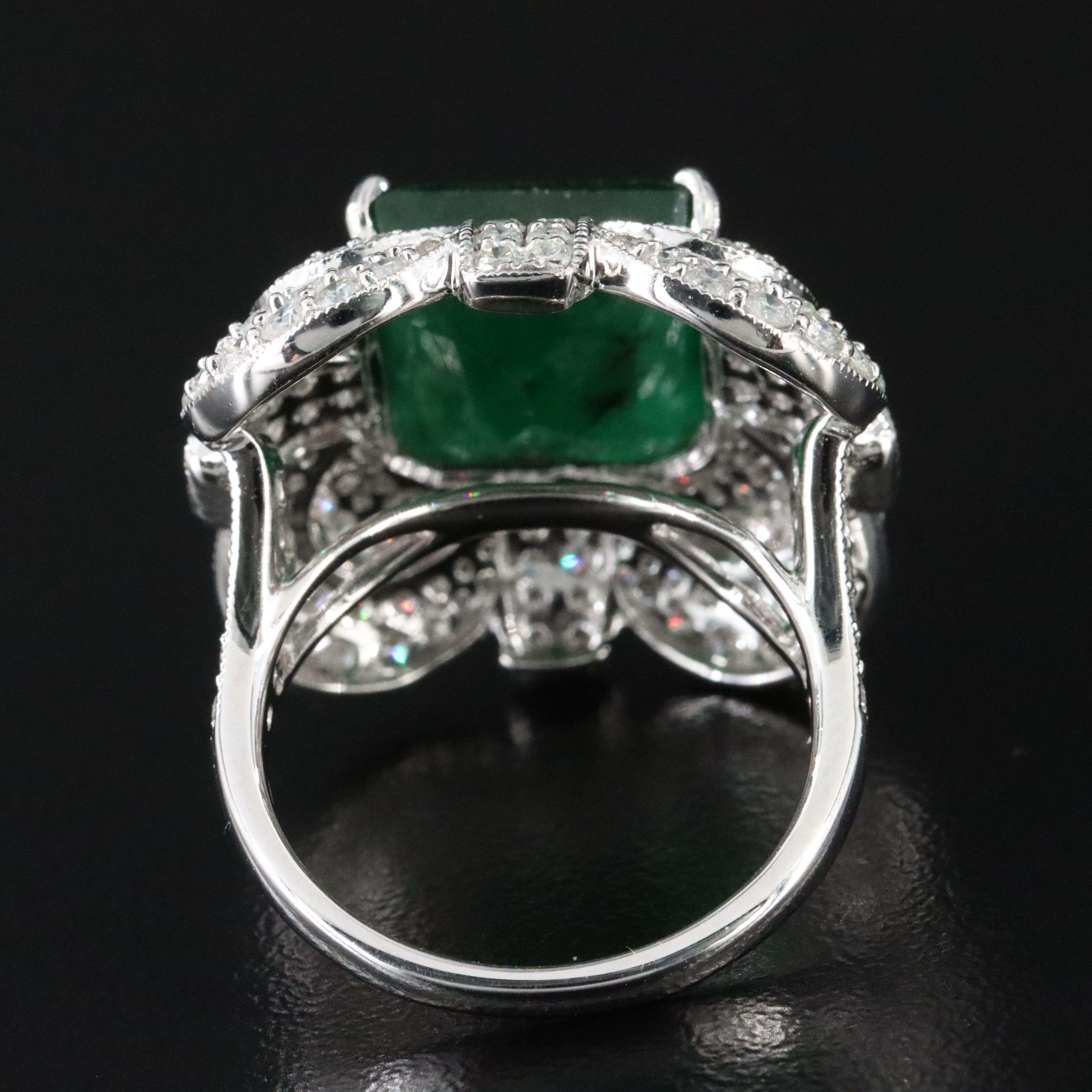 14K 7.78 CT Emerald and 2.46 CTW Diamond Ring