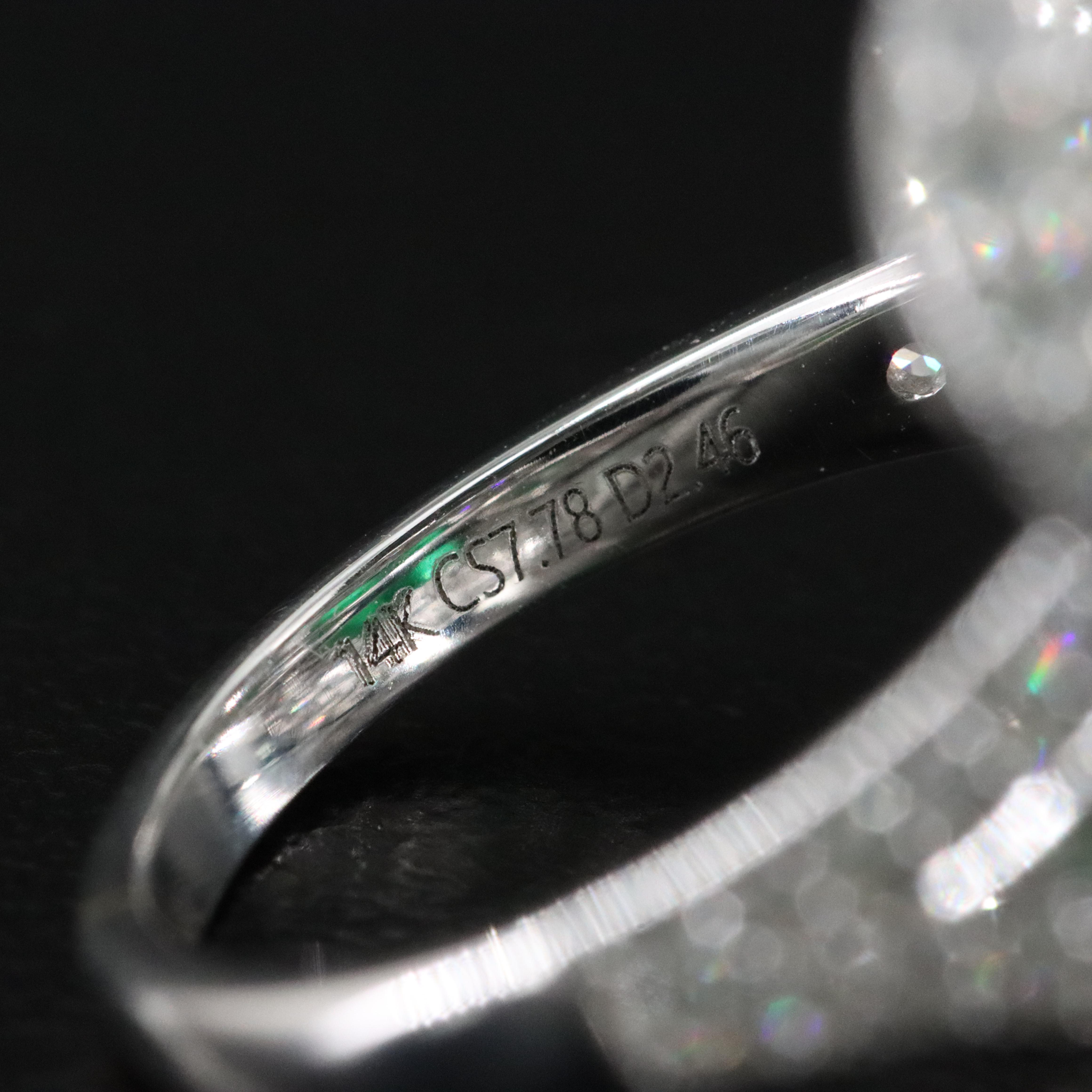 14K 7.78 CT Emerald and 2.46 CTW Diamond Ring