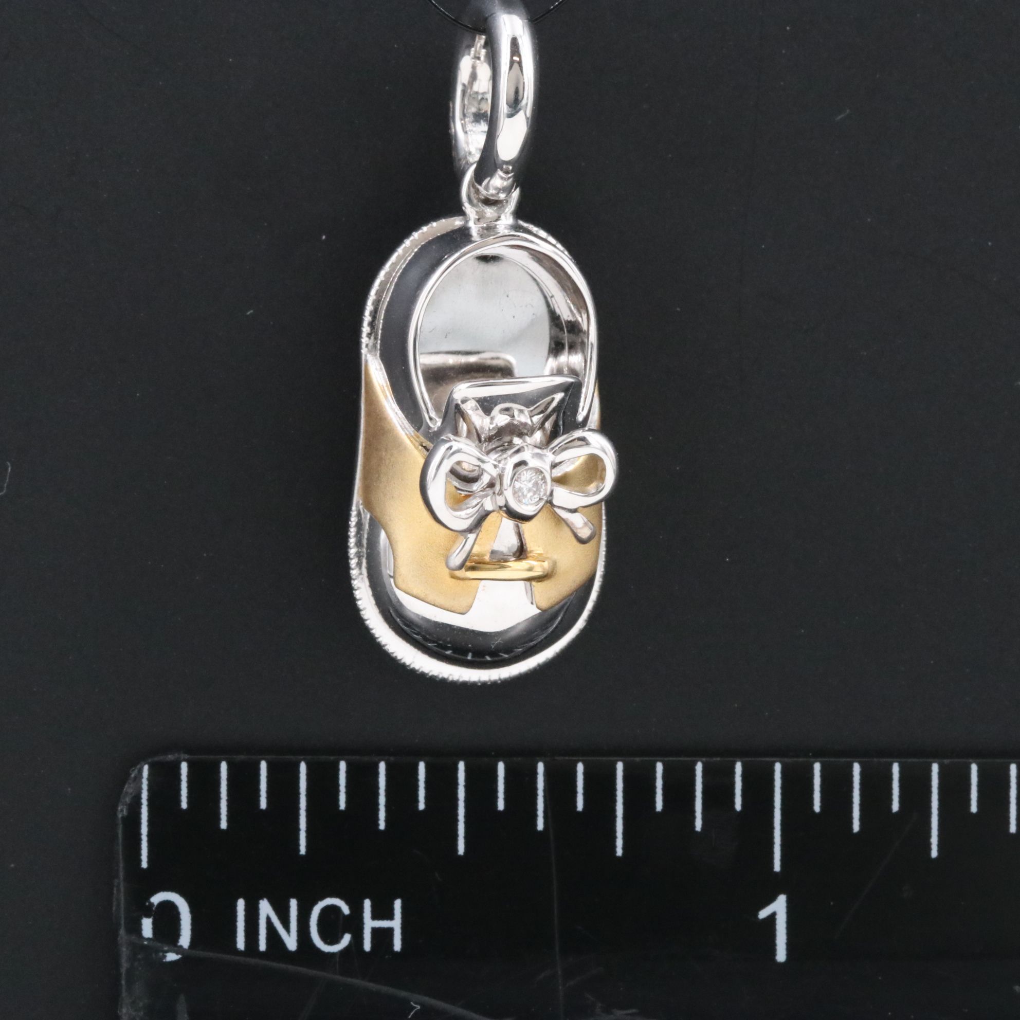 Aaron Basha 18K Baby Saddle Shoe Charm with Diamond Accent