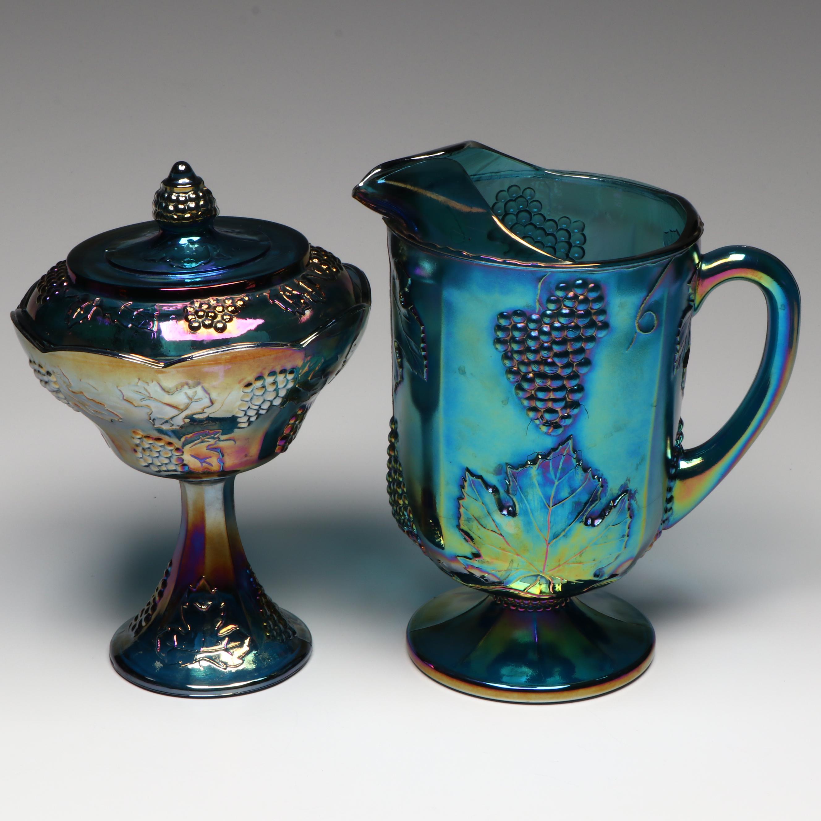 Colony "Harvest Carnival" with Indiana Glass "Windsor Blue" and Other Tableware