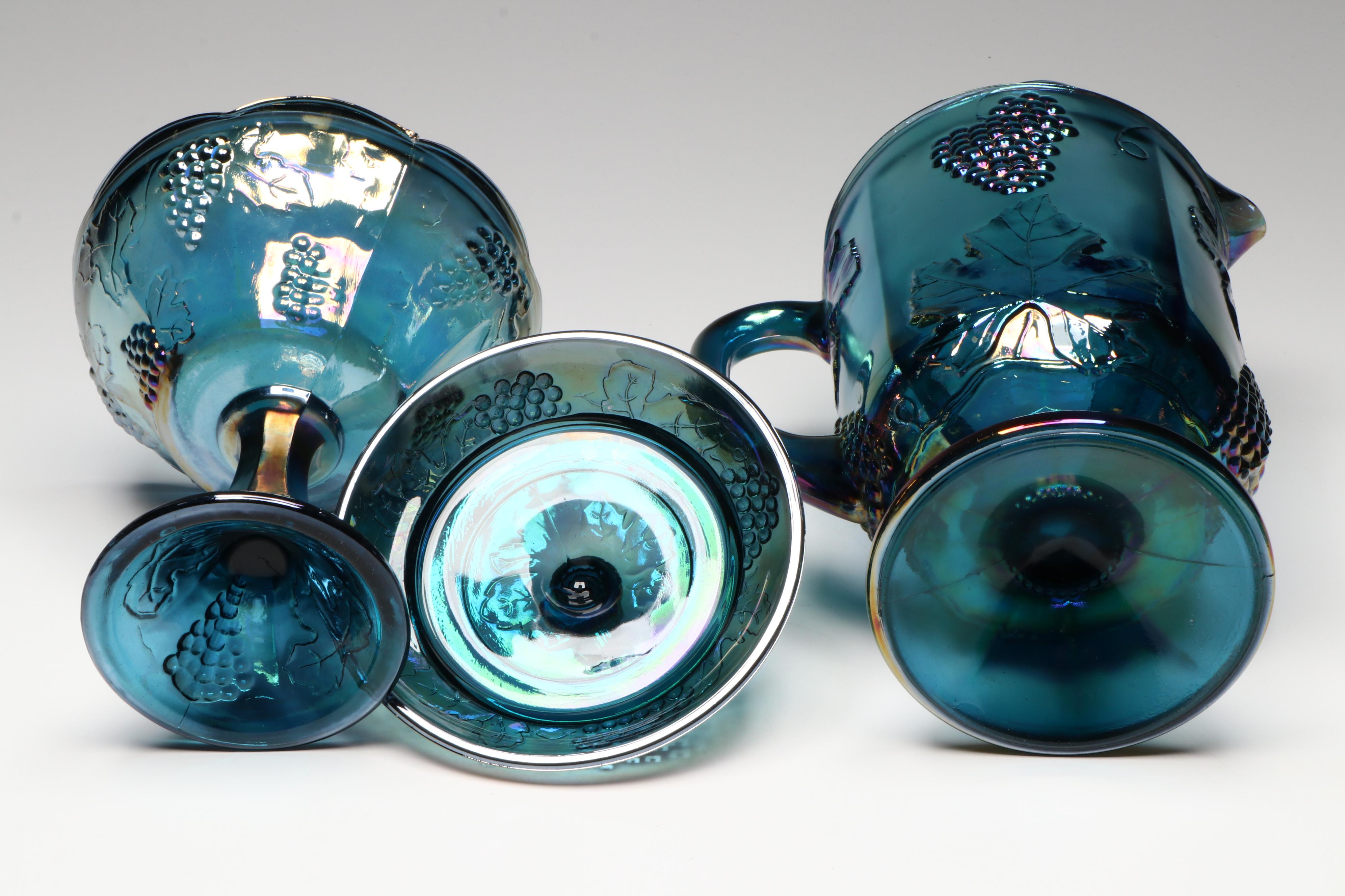 Colony "Harvest Carnival" with Indiana Glass "Windsor Blue" and Other Tableware