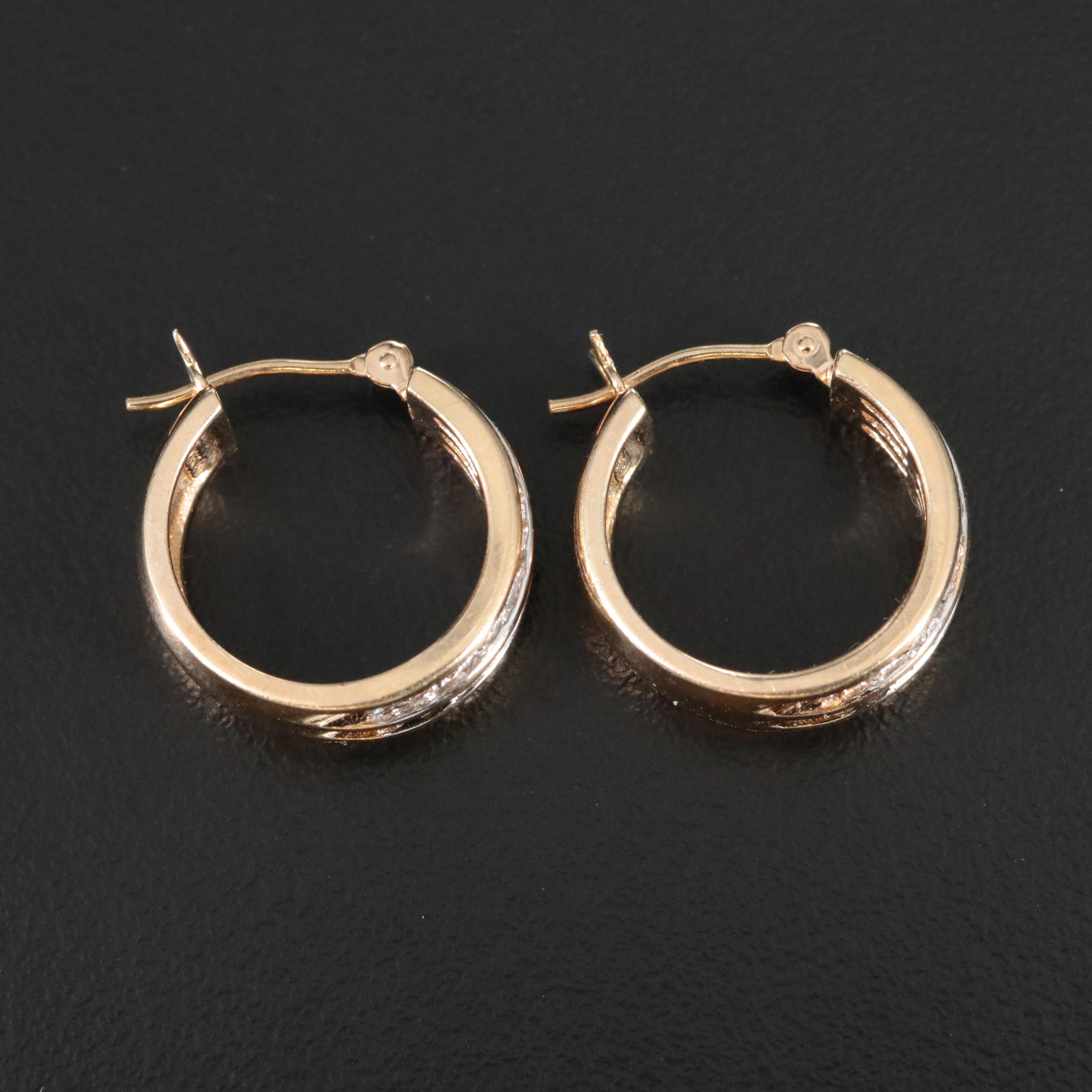 10K 1.03 CTW Diamond Hoop Earrings Featuring Fancy Diamonds