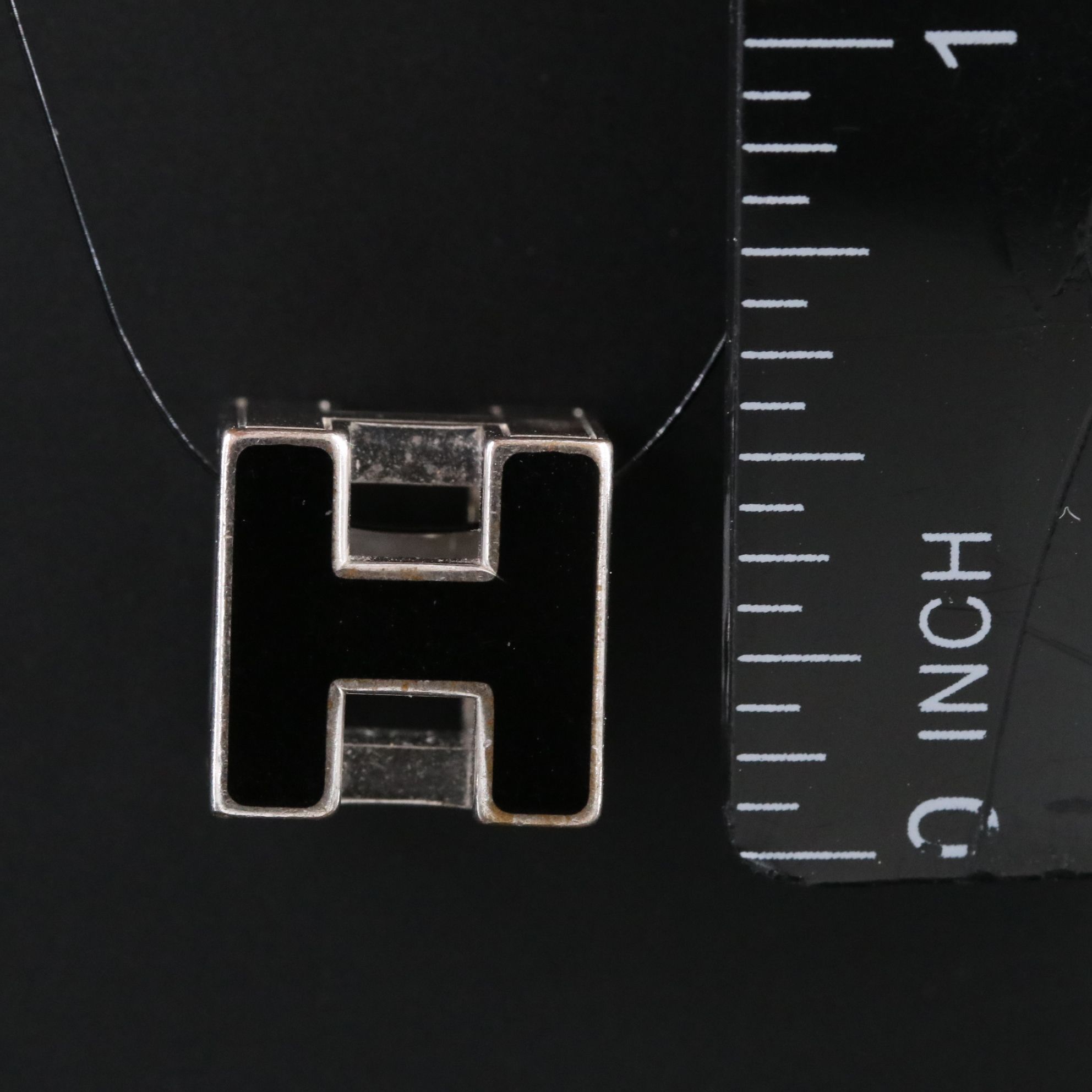 Hermès Cage d'H Black Enamel Pendant