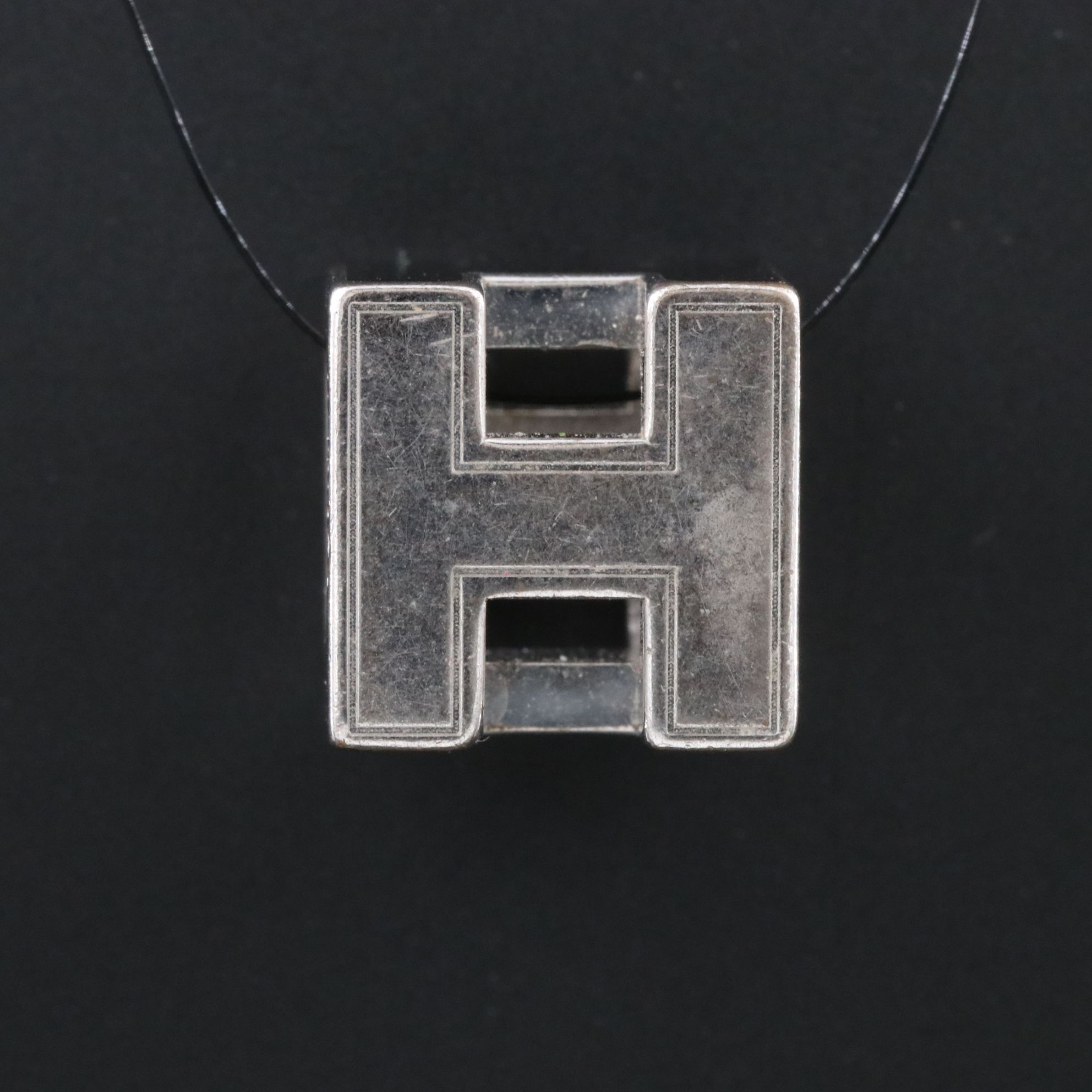 Hermès Cage d'H Black Enamel Pendant