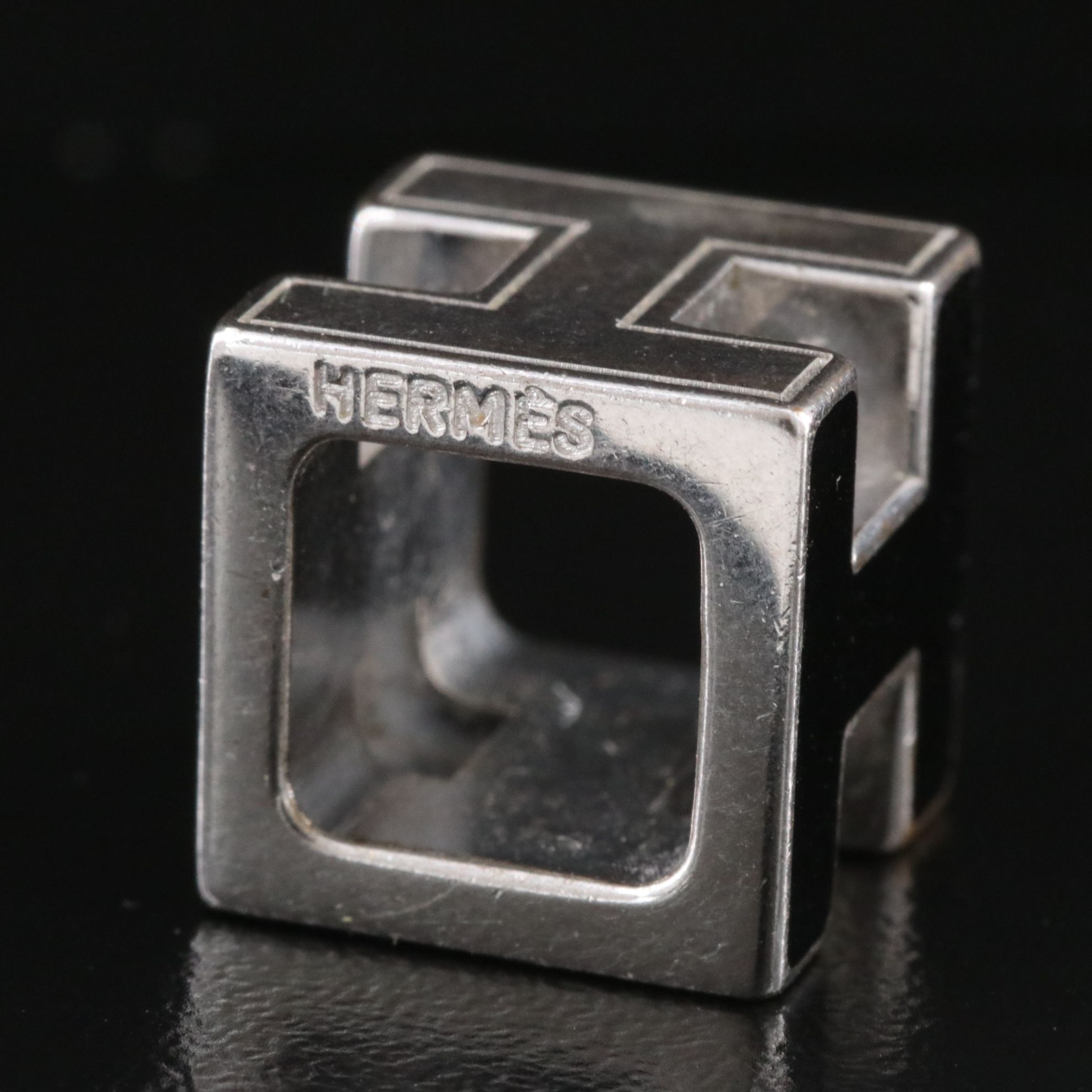 Hermès Cage d'H Black Enamel Pendant