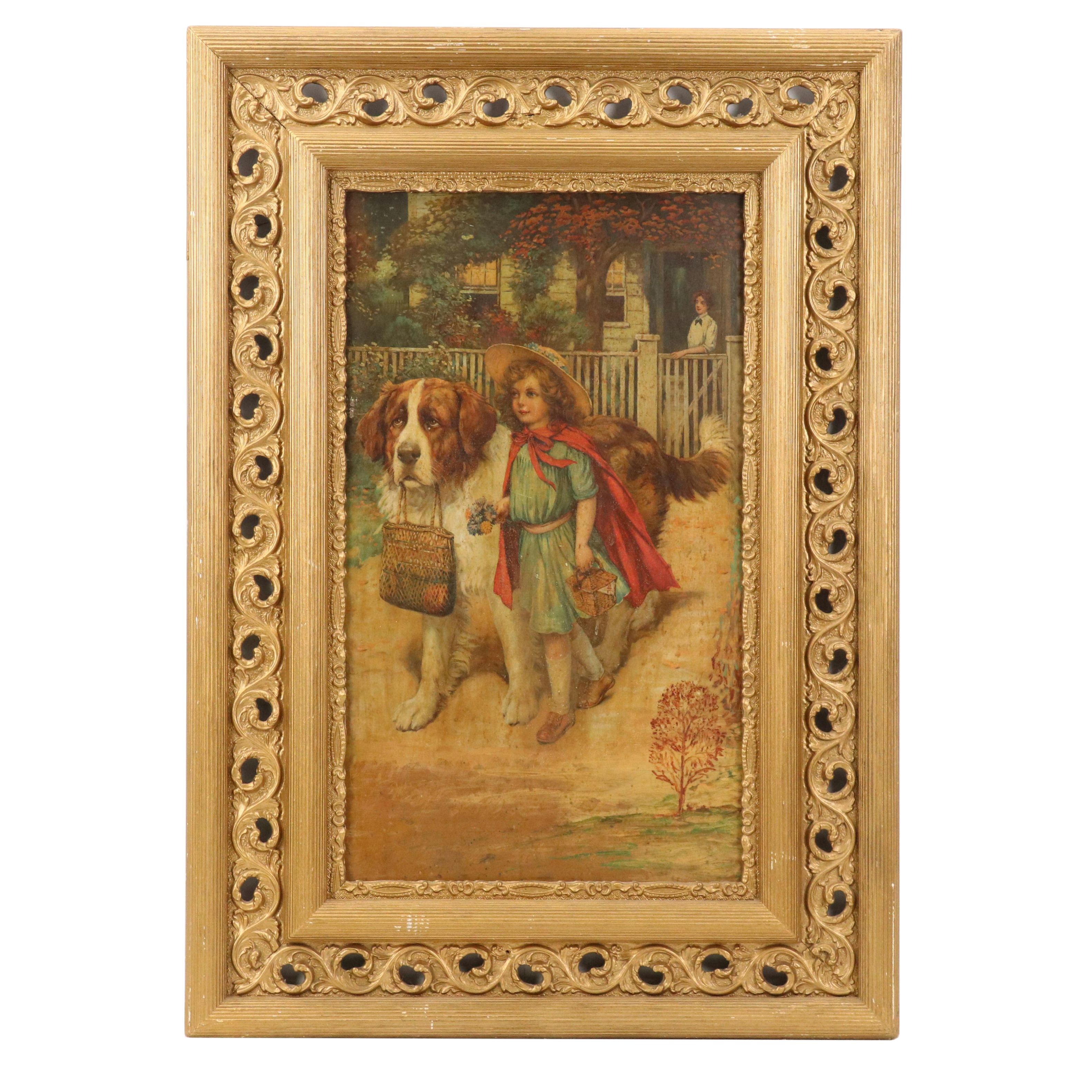 Victorian Lithograph Advertisement "To School Well Fed With Grape Nuts"