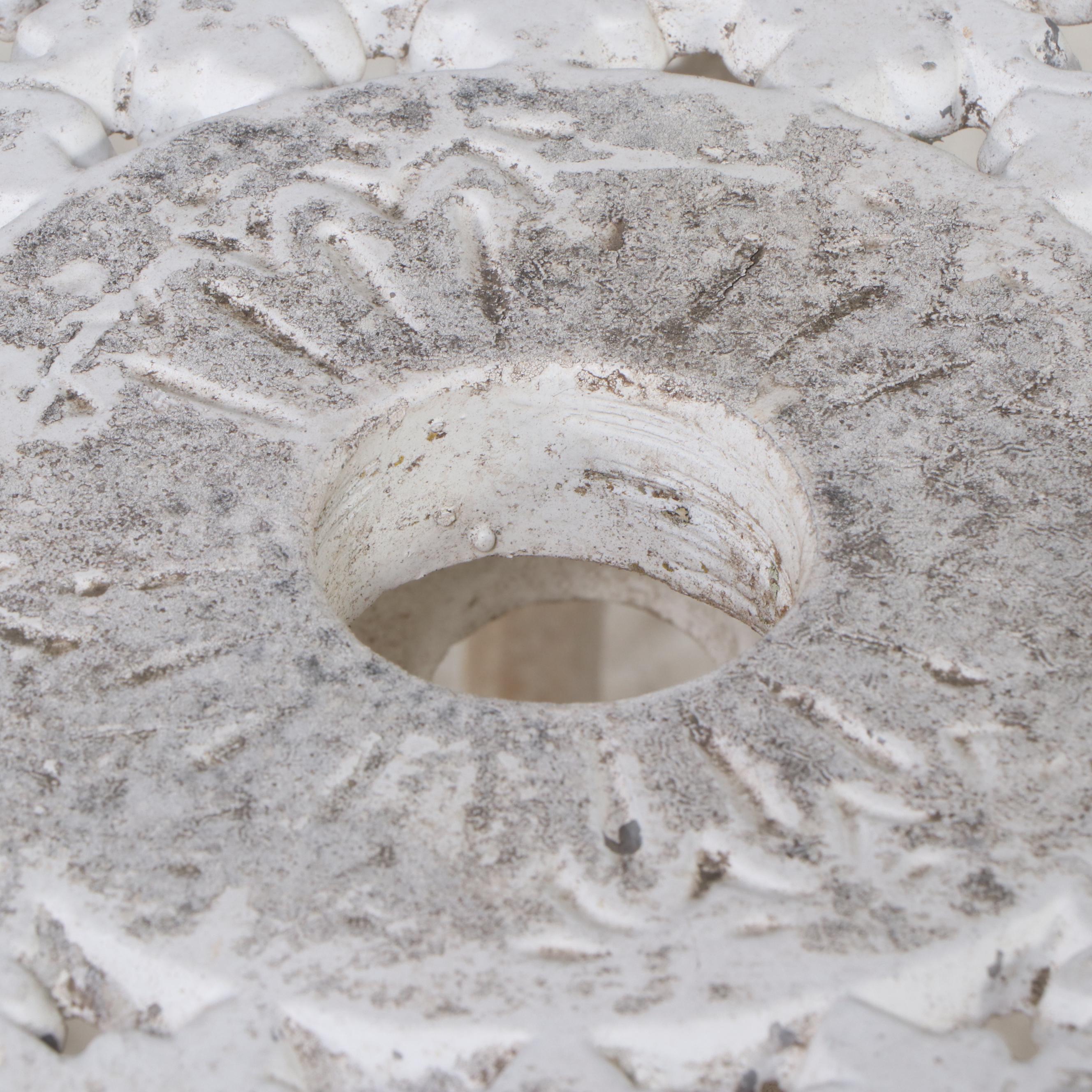 Victorian Style White-Painted Cast Iron Patio Tea Table Set