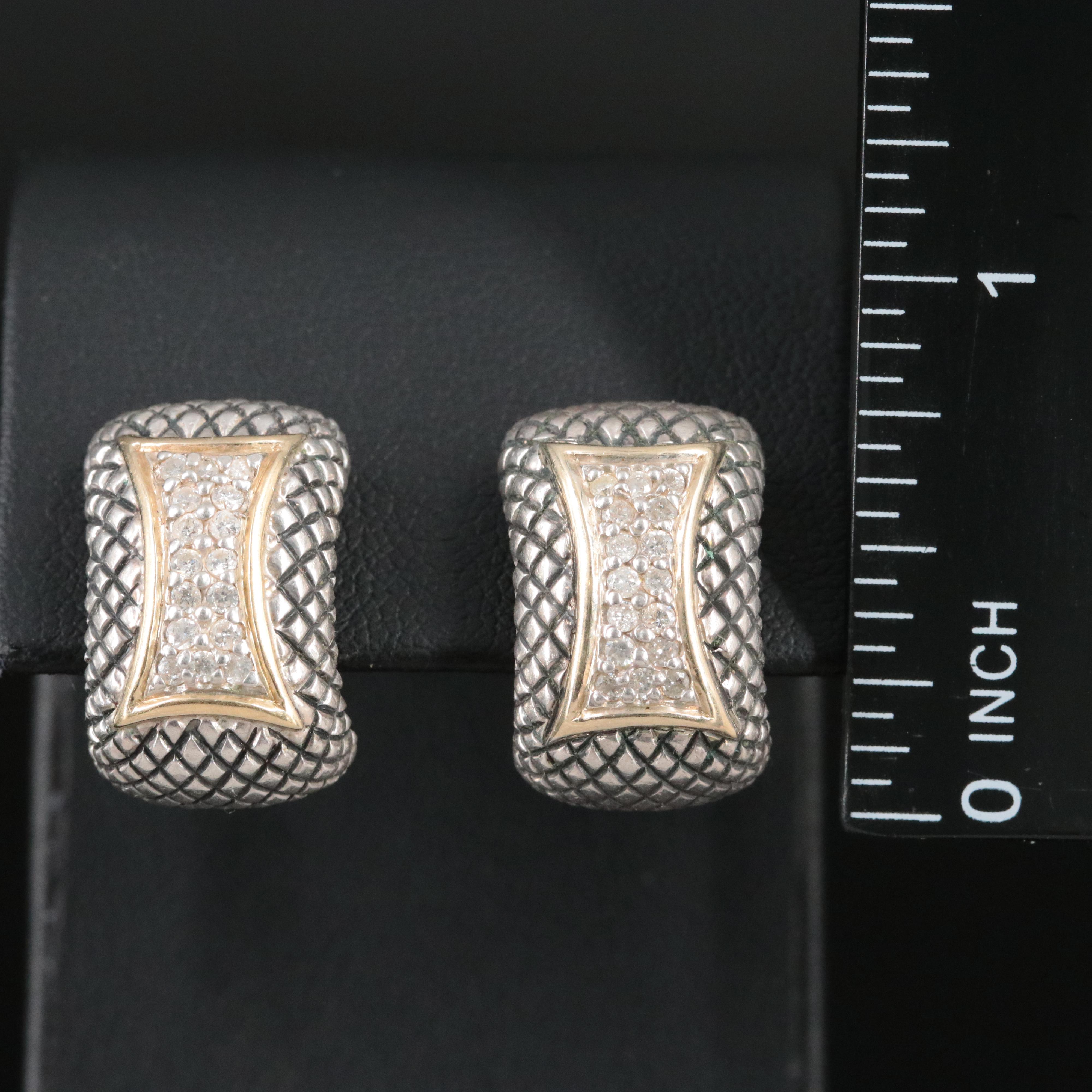 Sterling 0.50 CTW Diamond Earrings with 14K Accent