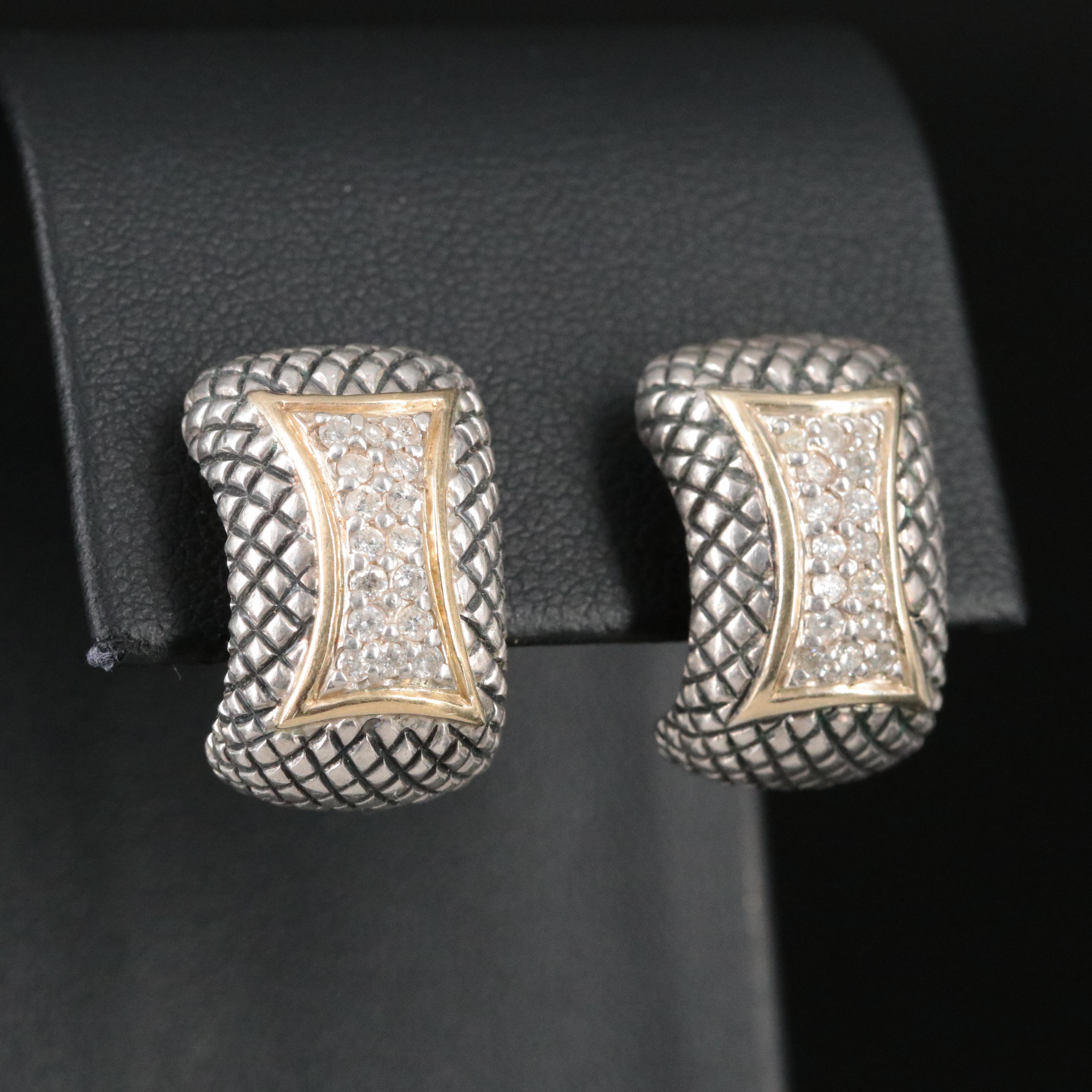 Sterling 0.50 CTW Diamond Earrings with 14K Accent