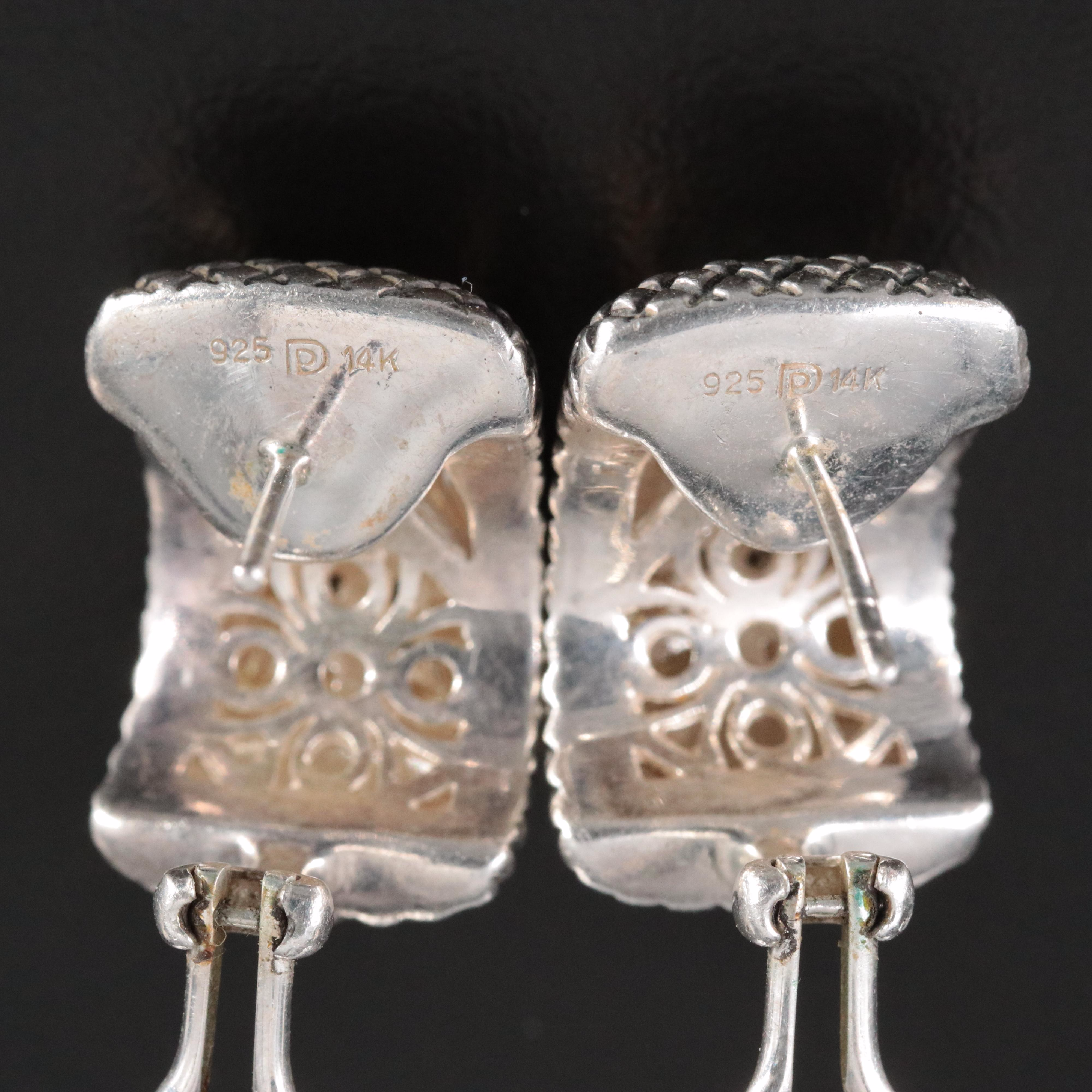 Sterling 0.50 CTW Diamond Earrings with 14K Accent