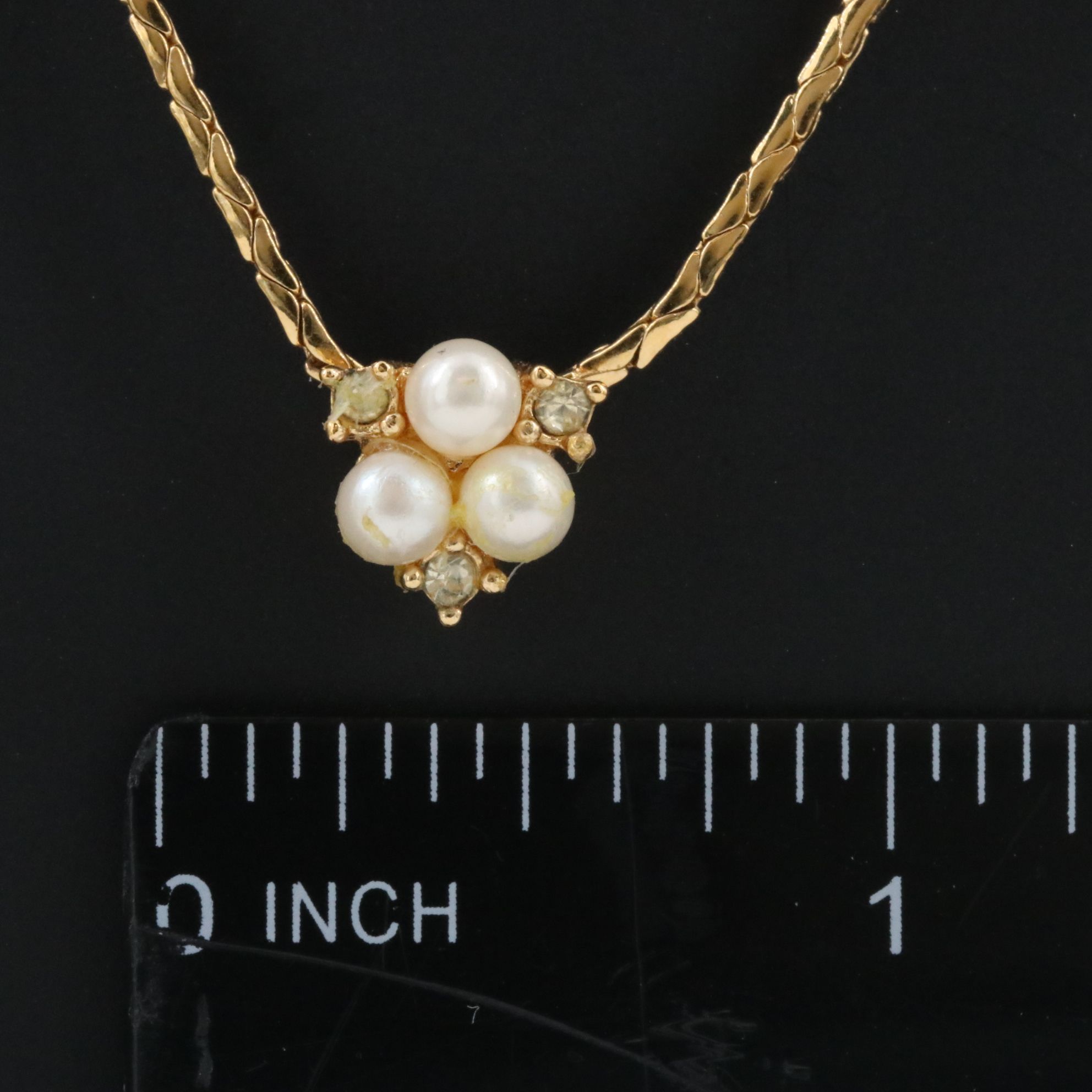 Christian Dior Faux Pearl and Crystal Necklace