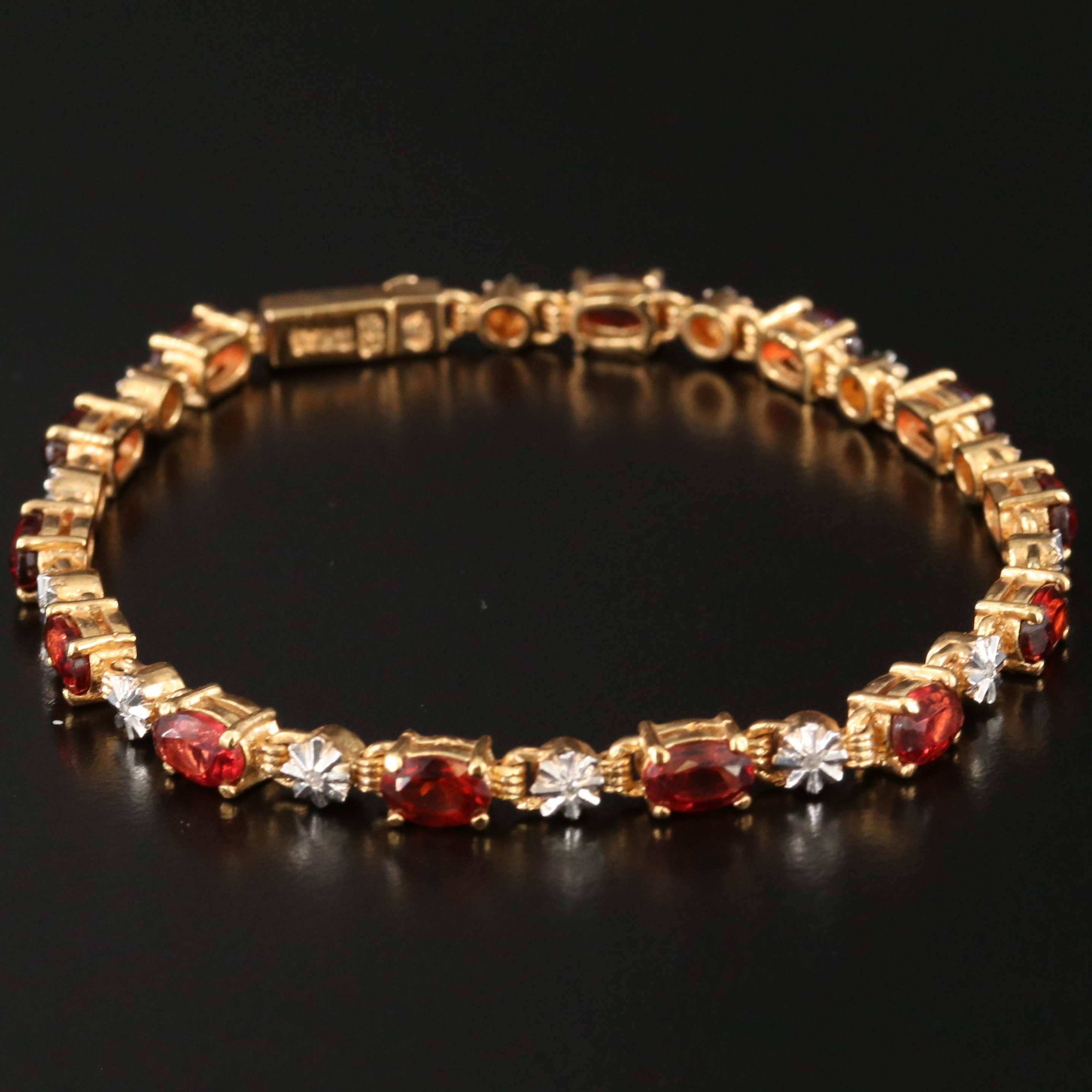 Sterling Gemstone Bracelet Collection Including Peridot, Garnet and Amethyst