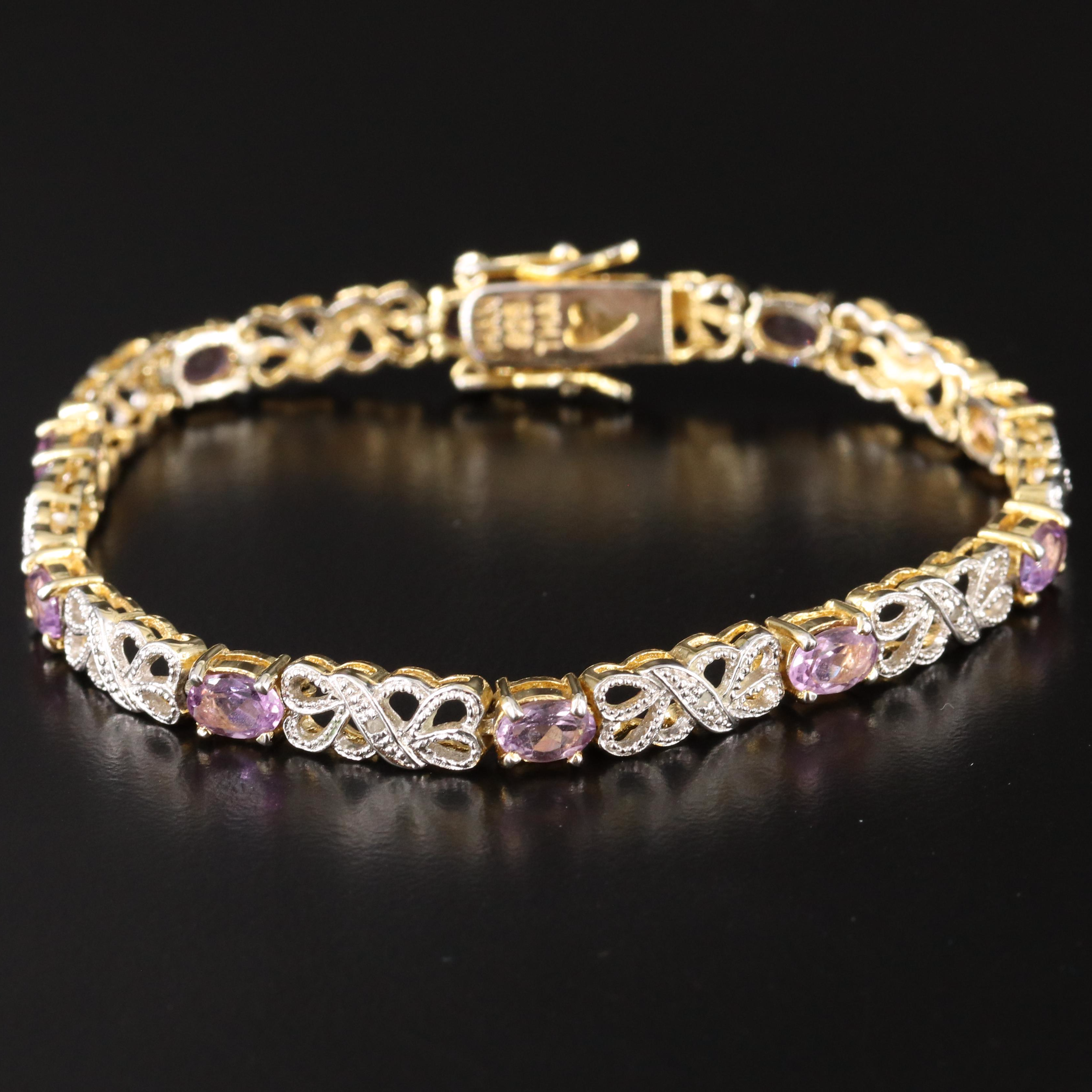 Sterling Gemstone Bracelet Collection Including Peridot, Garnet and Amethyst