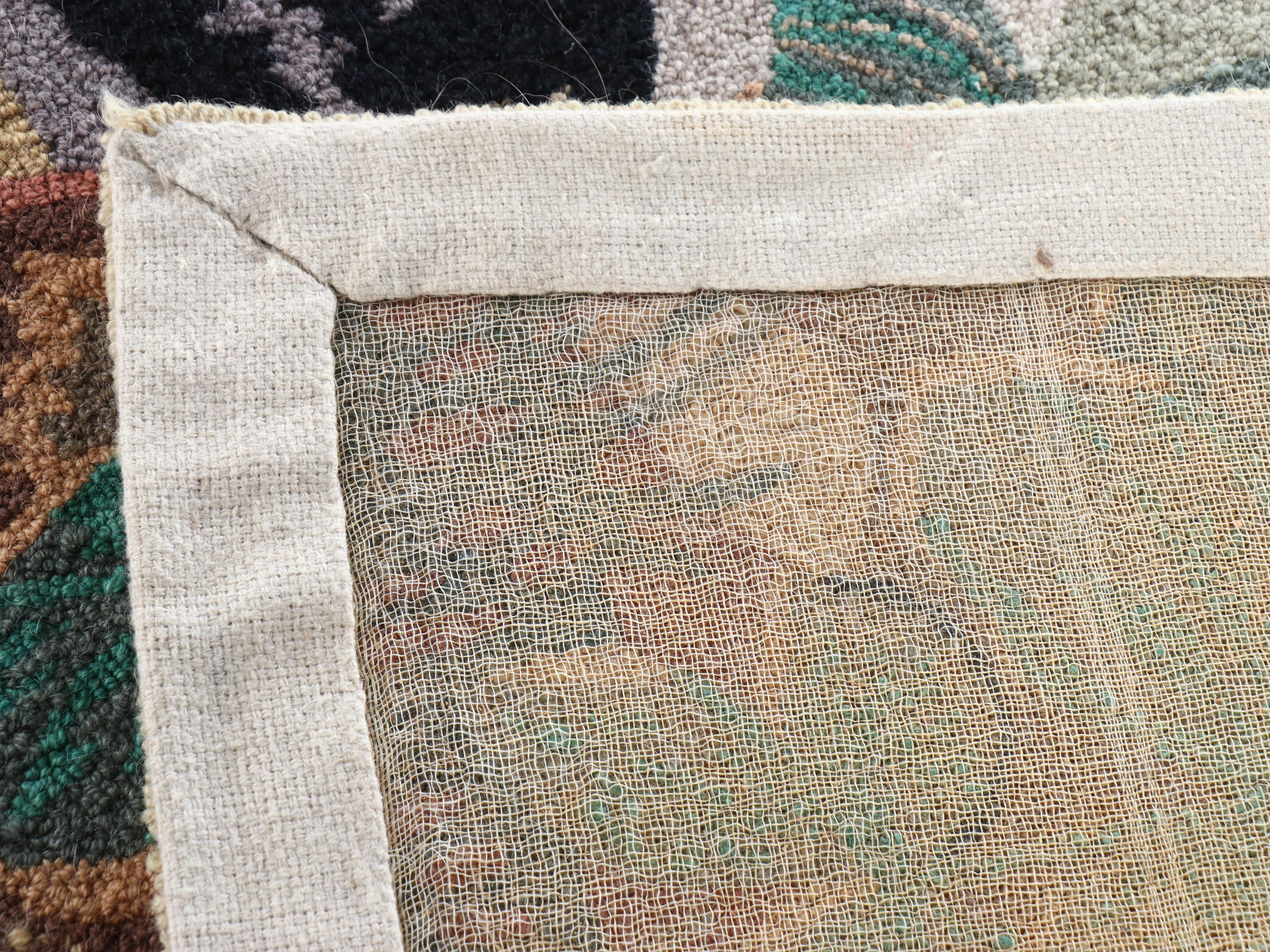 Handmade Needlepoint Dog Portrait Pillows, Hooked Wool Rabbits Rug