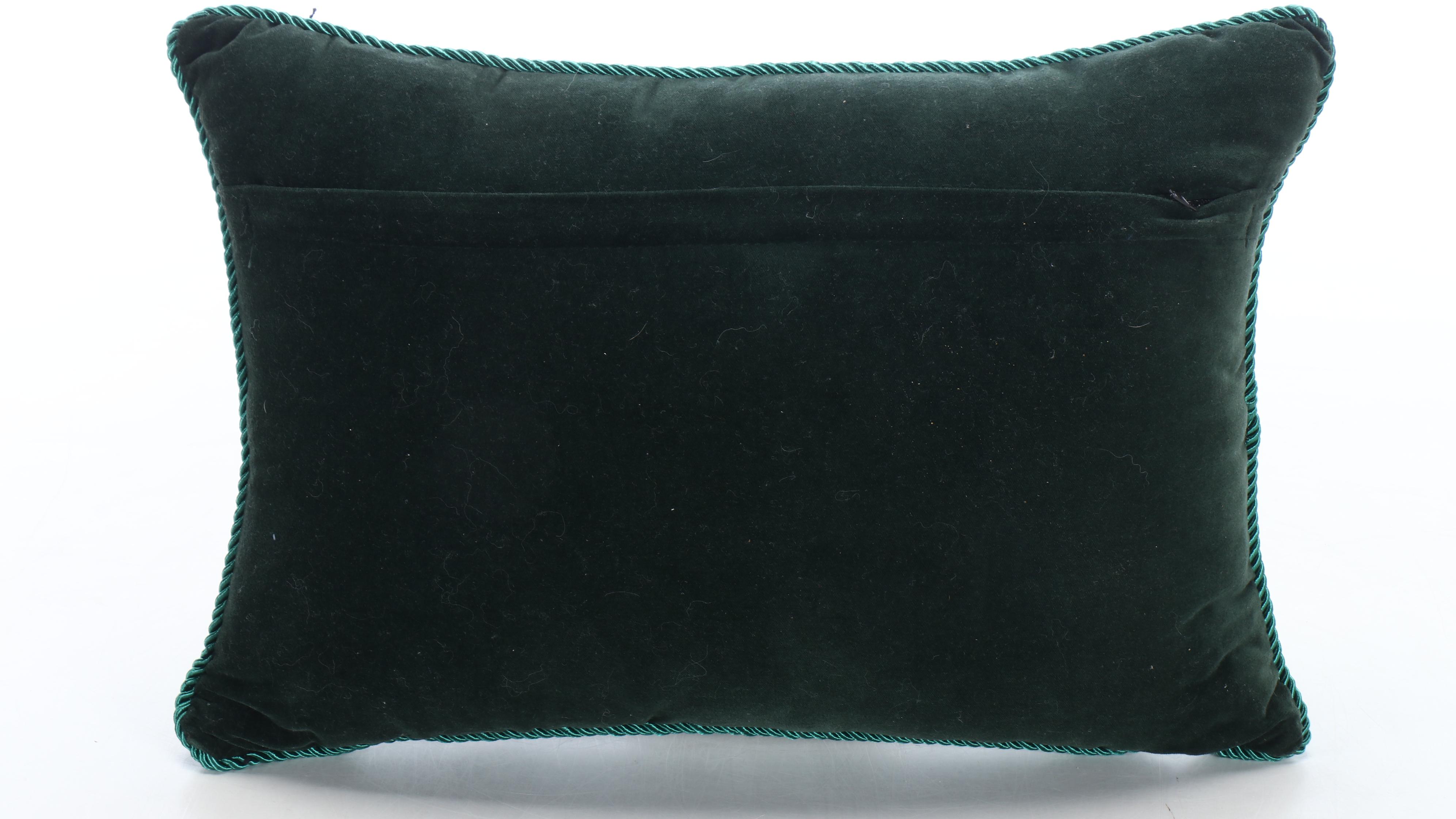 Handmade Needlepoint Dog Portrait Pillows, Hooked Wool Rabbits Rug