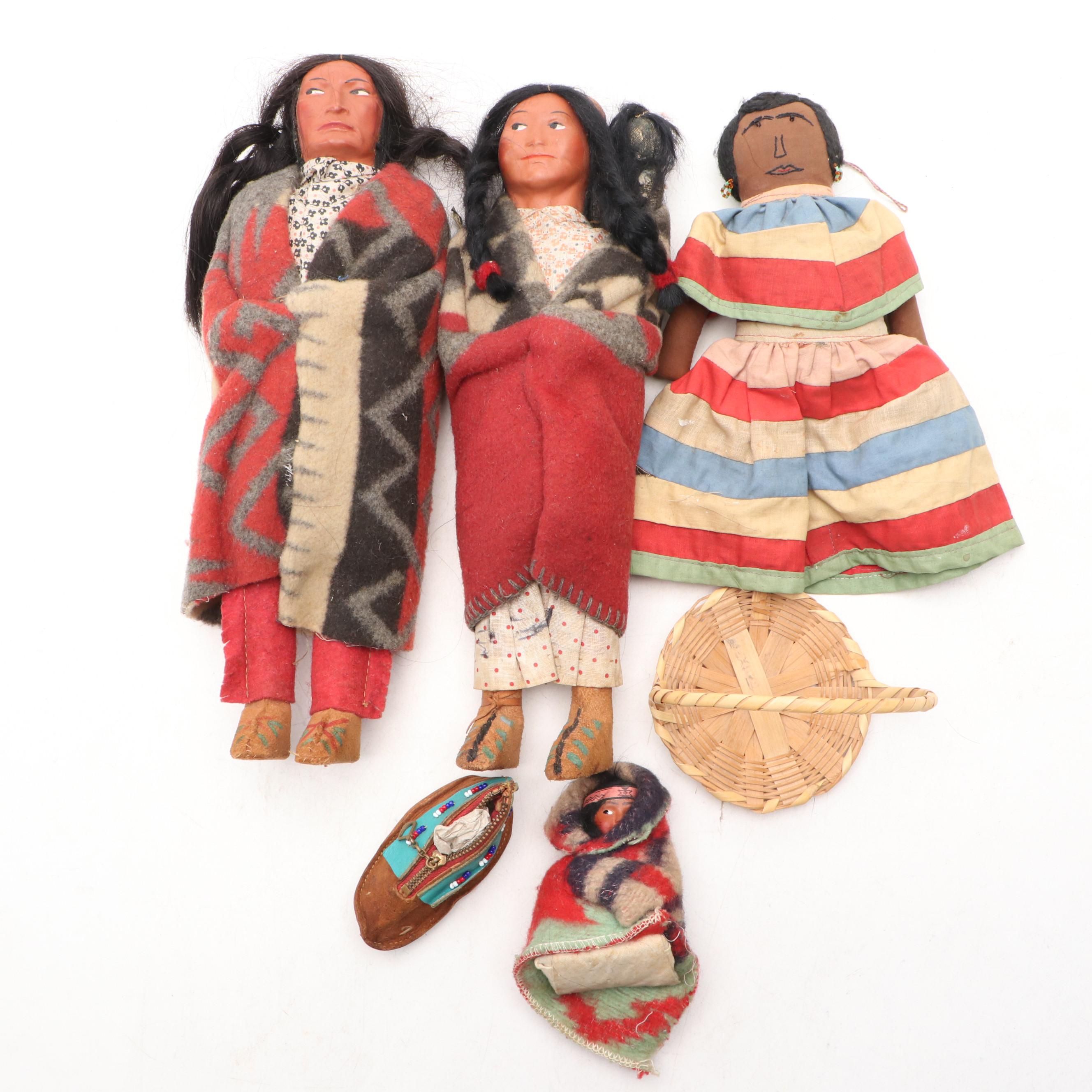 Skookum Southwest Native American Style Dolls with Handmade Seminole Doll
