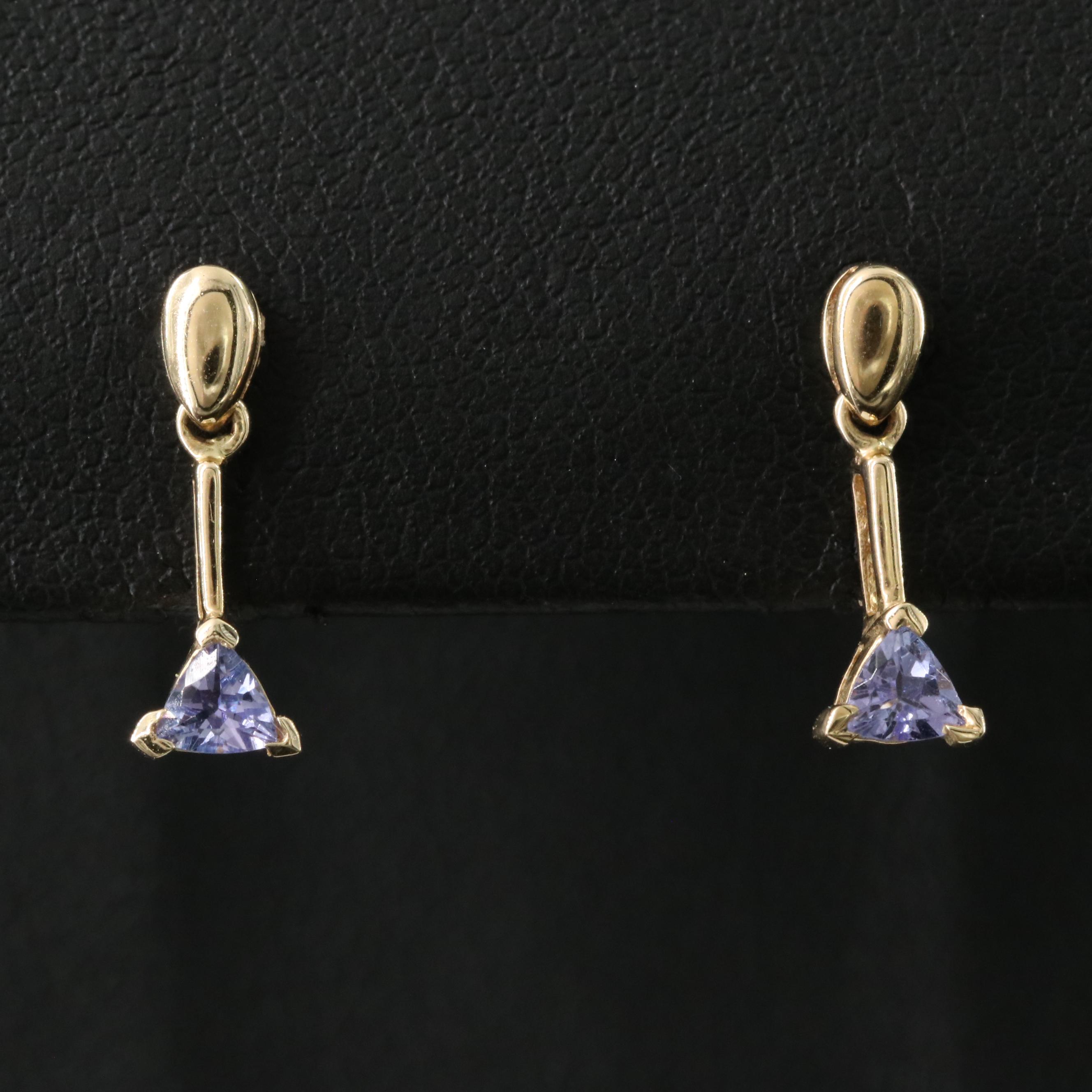 14K Tanzanite Drop Earrings