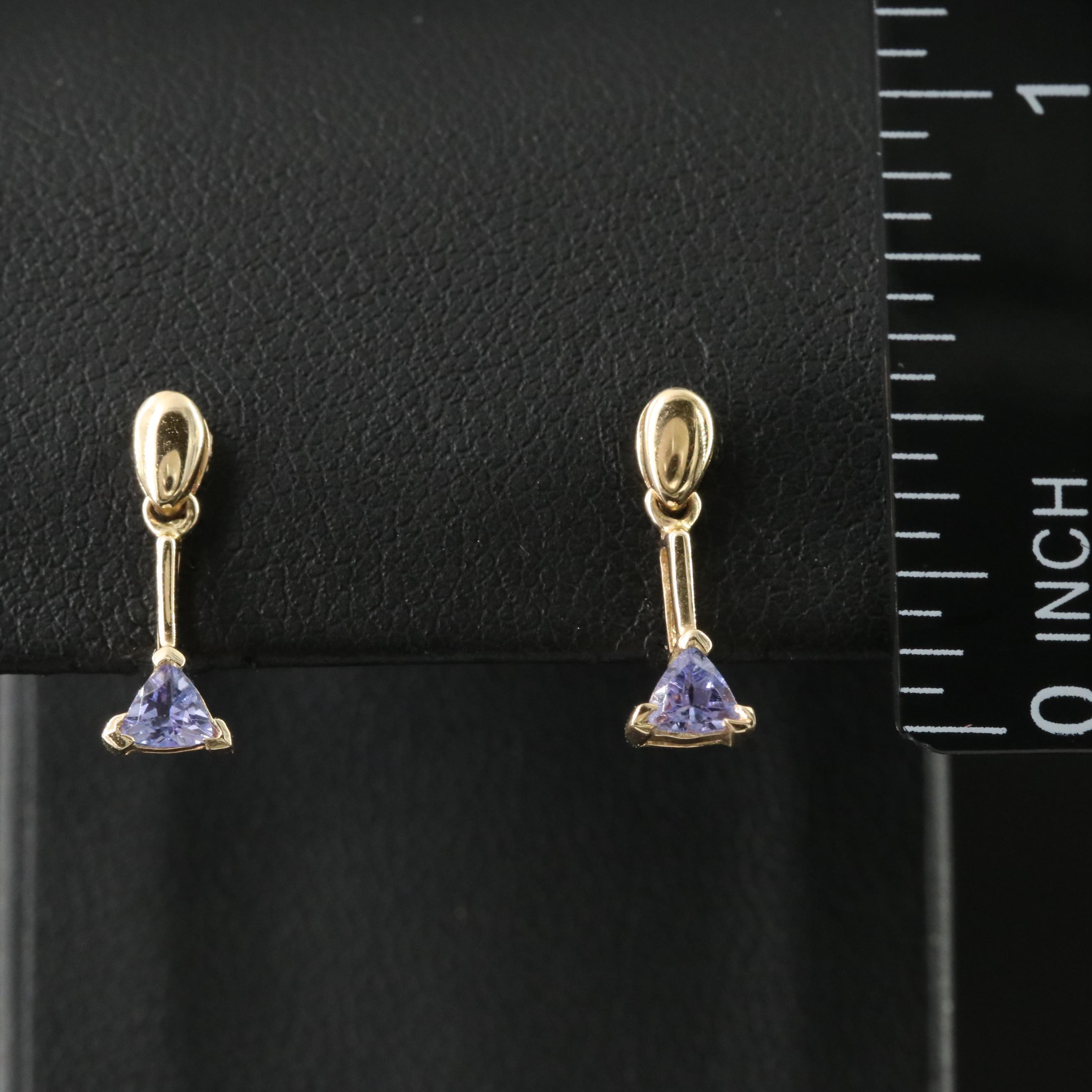 14K Tanzanite Drop Earrings