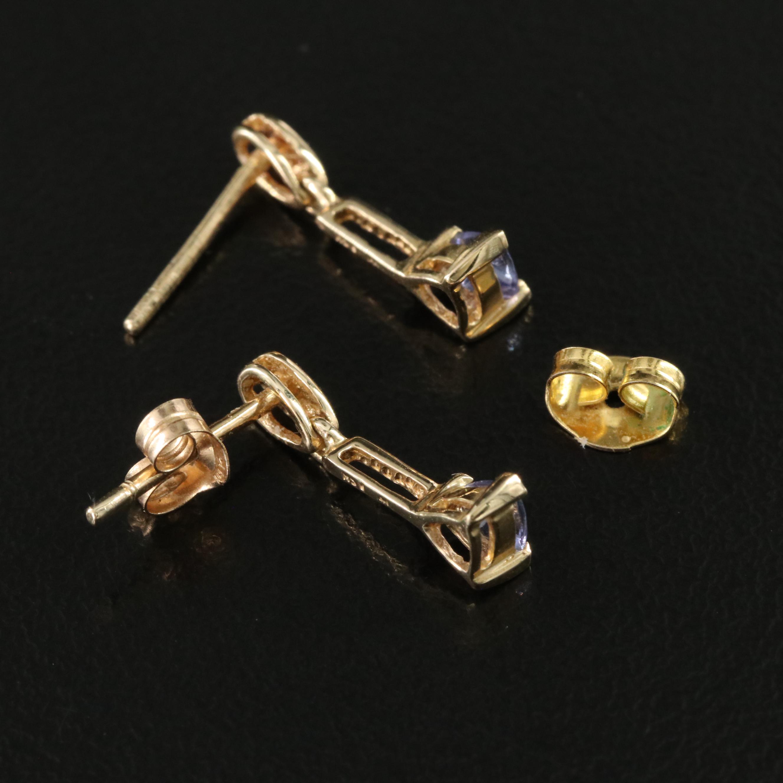 14K Tanzanite Drop Earrings
