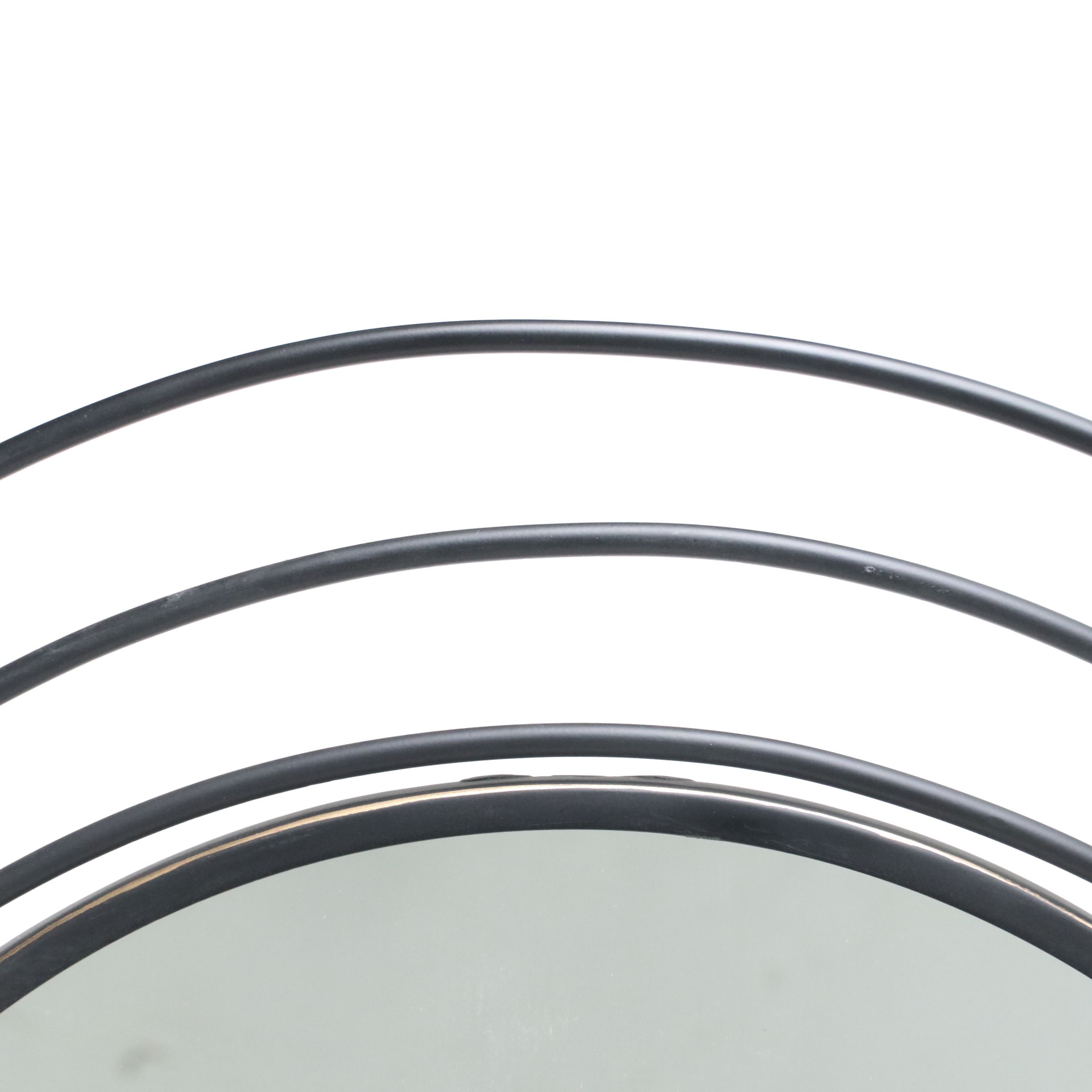 Modernist Style Matte Black Metal Framed Vanity Mirror