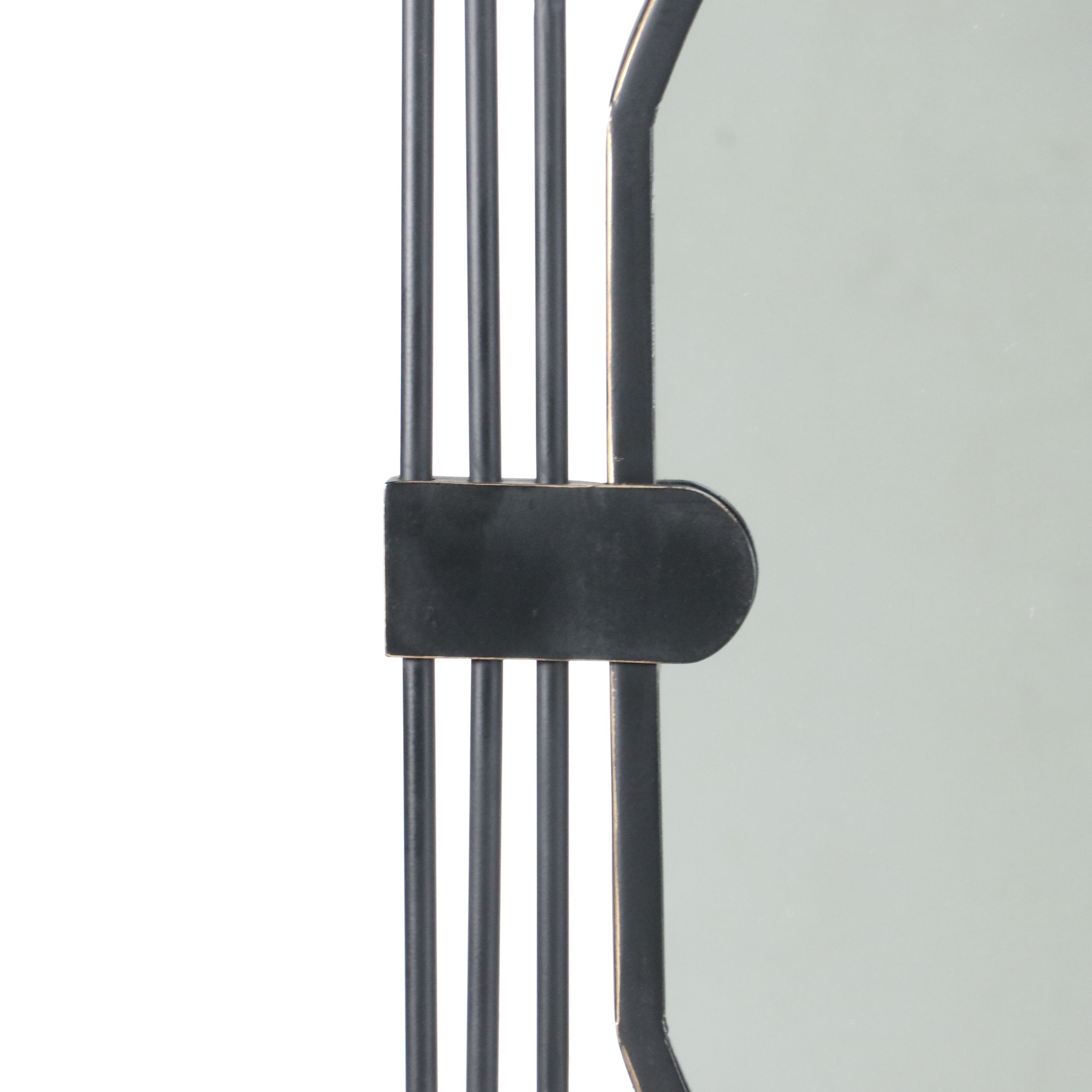 Modernist Style Matte Black Metal Framed Vanity Mirror