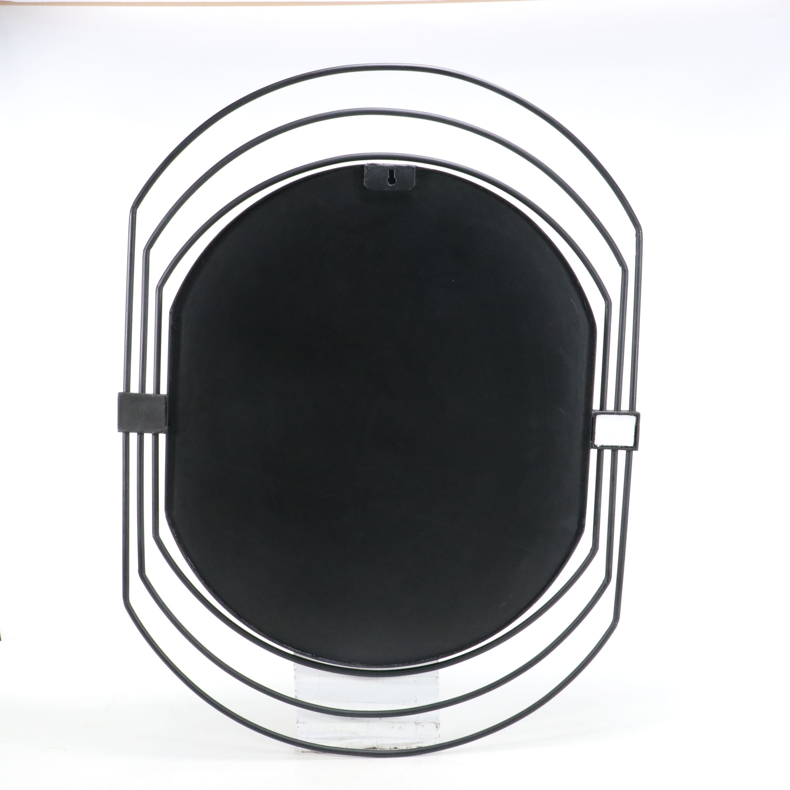 Modernist Style Matte Black Metal Framed Vanity Mirror