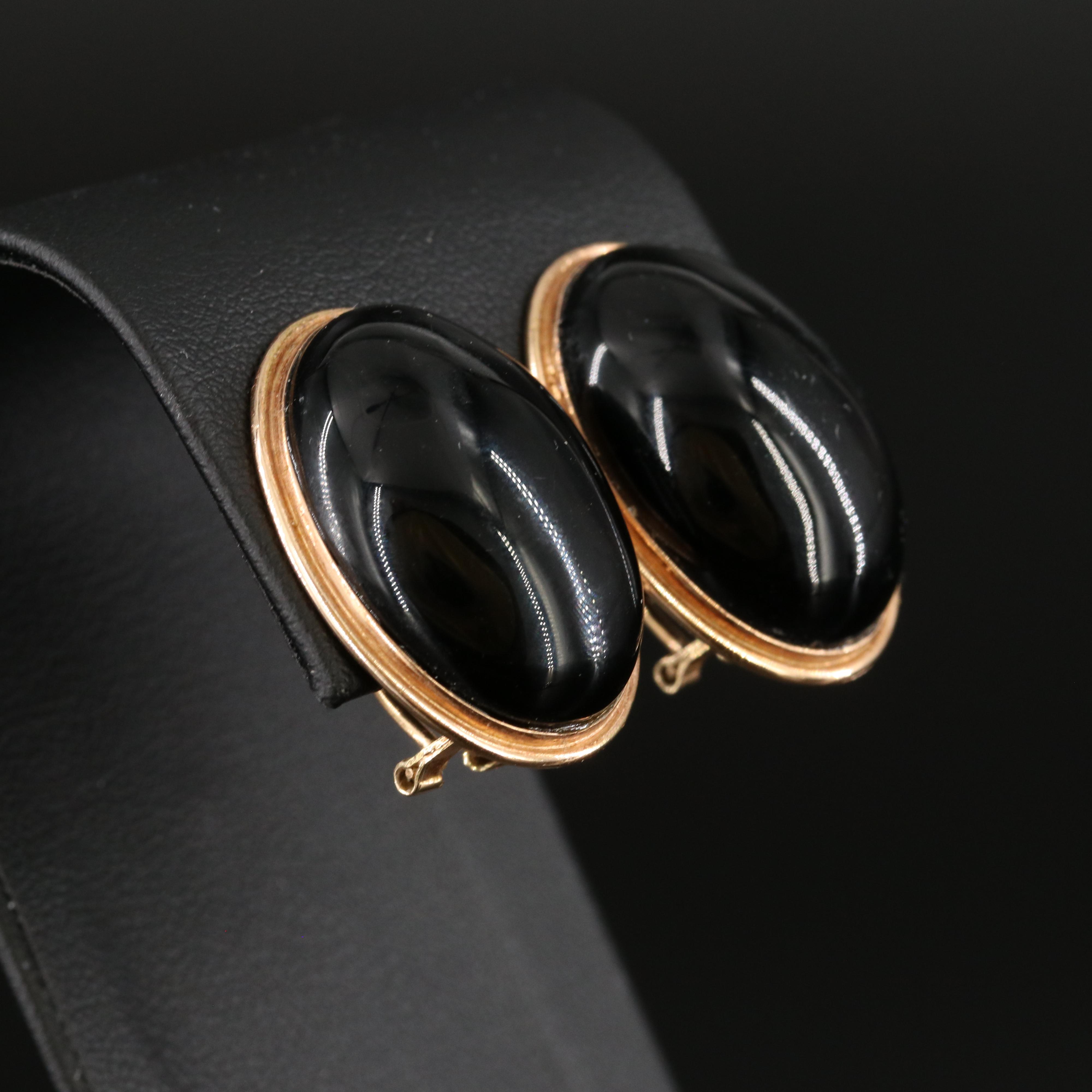 14K Black Onyx Earrings