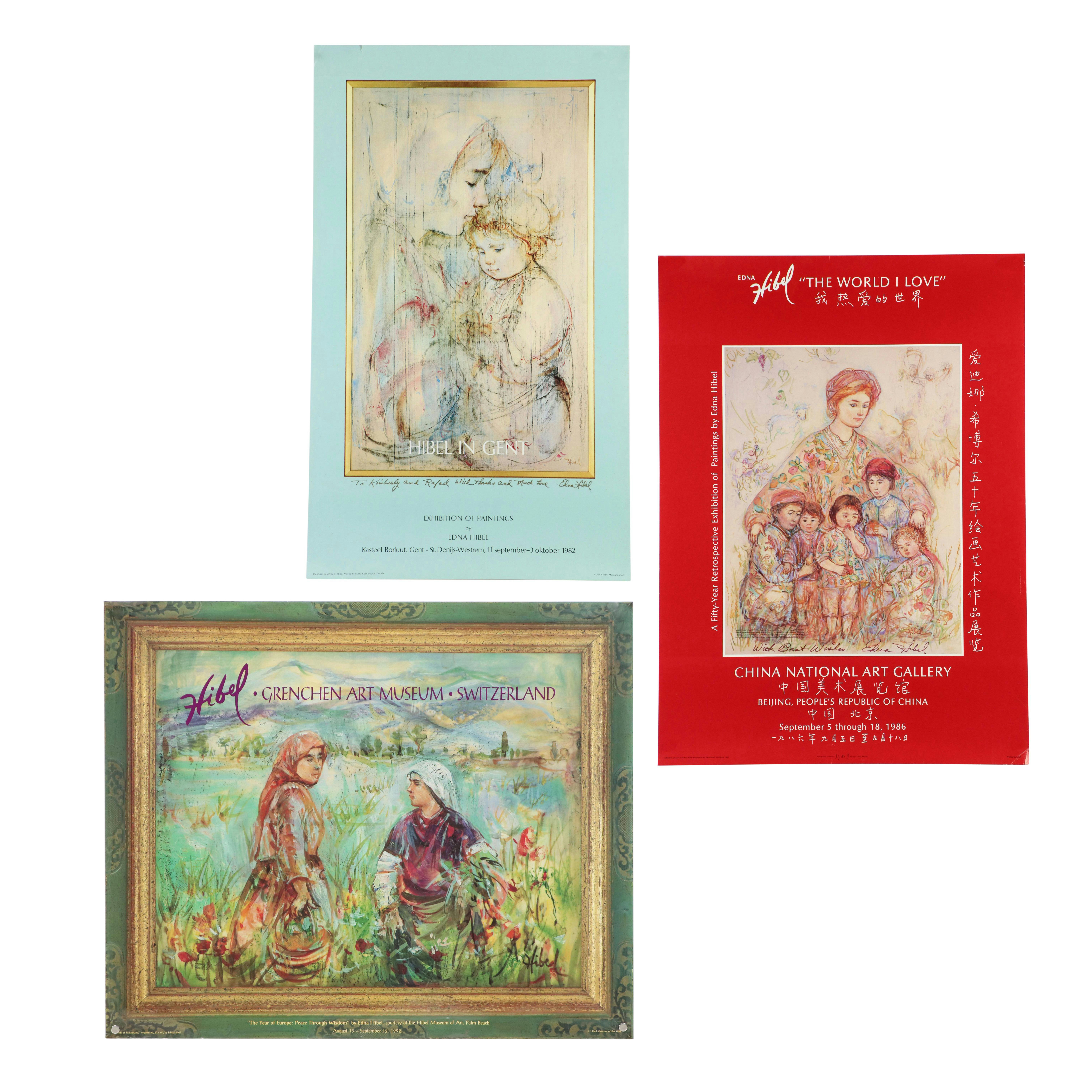 Edna Hibel Exhibition Posters, Late 20th Century