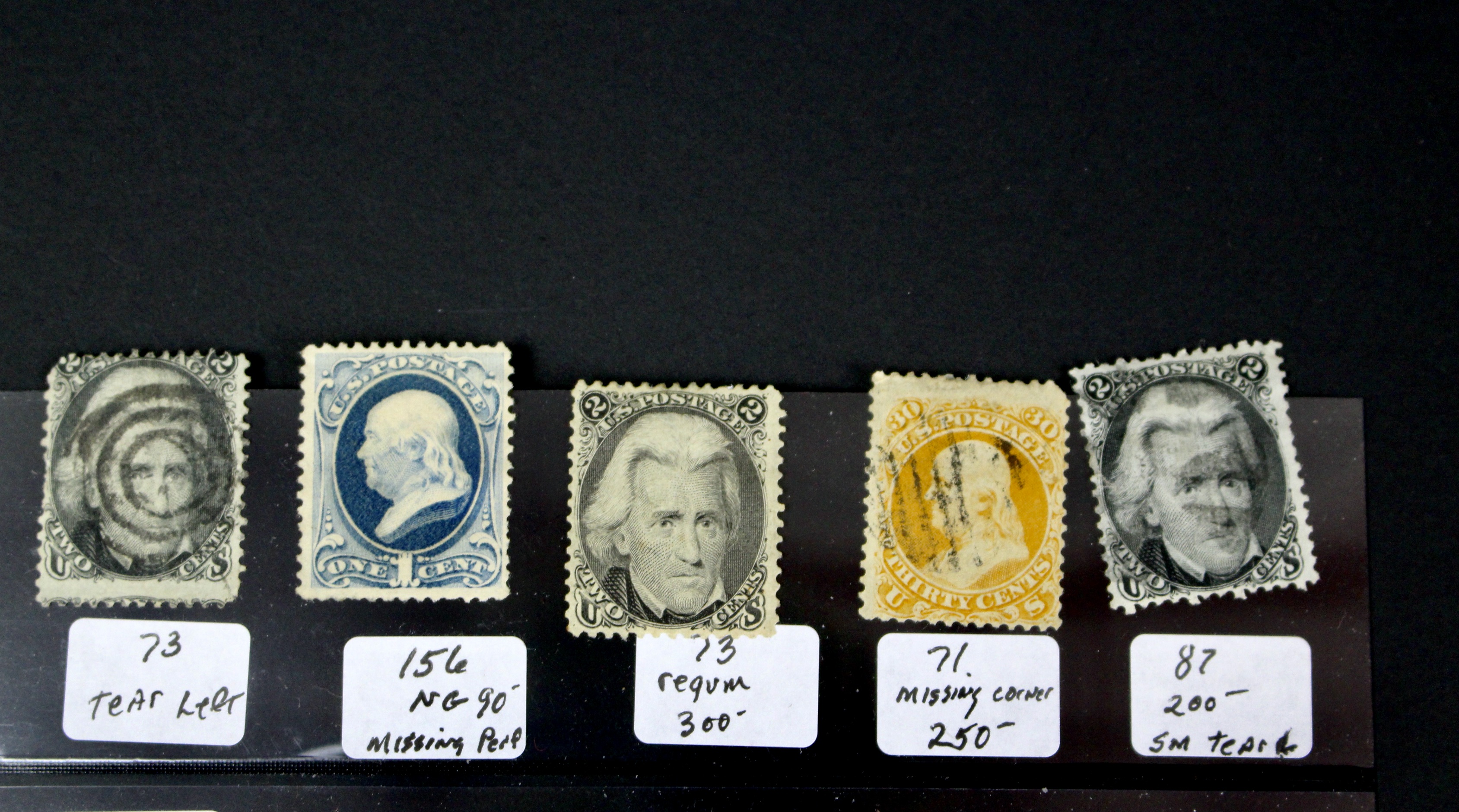 Ninety-One Early U.S. Postage Stamps