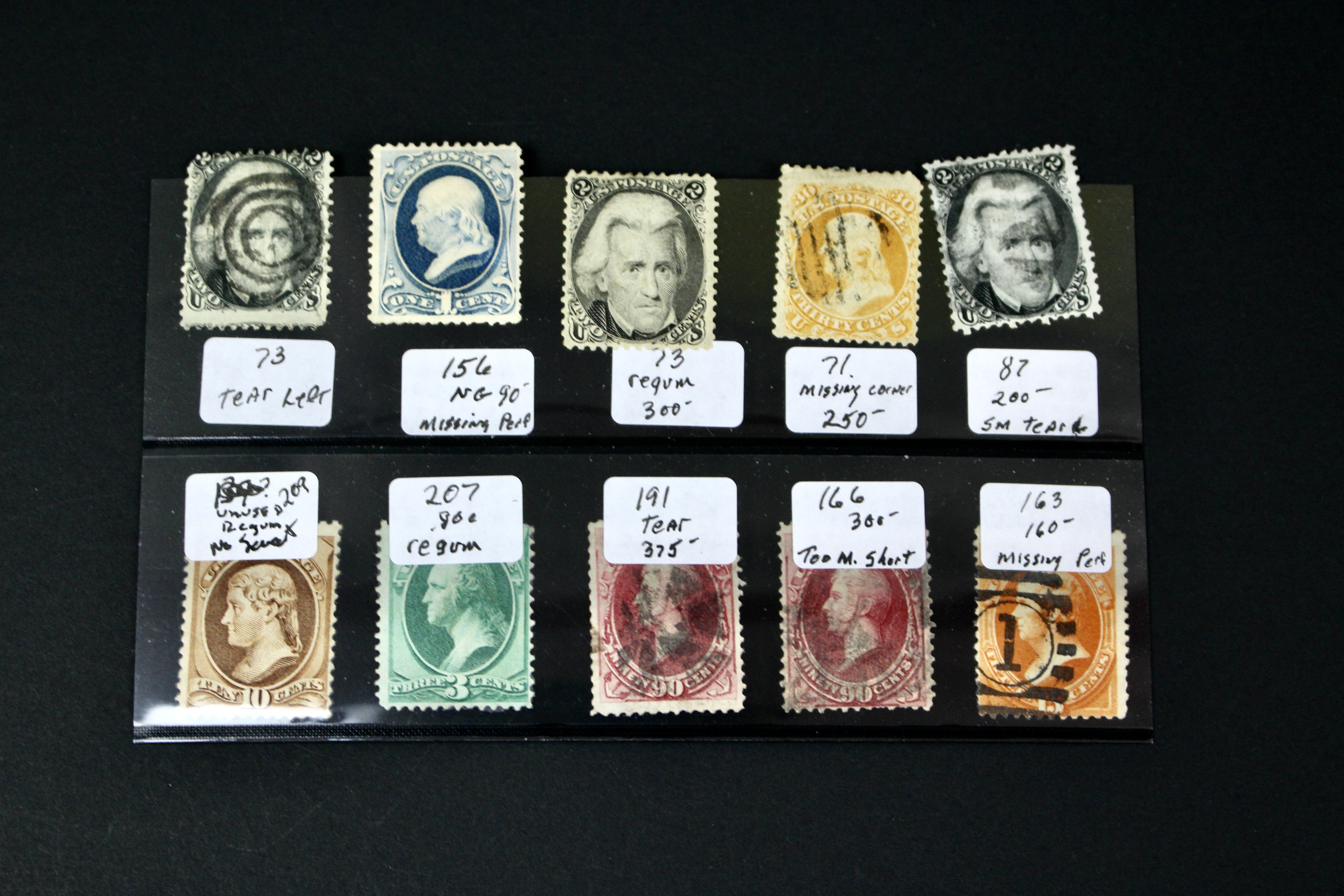 Ninety-One Early U.S. Postage Stamps