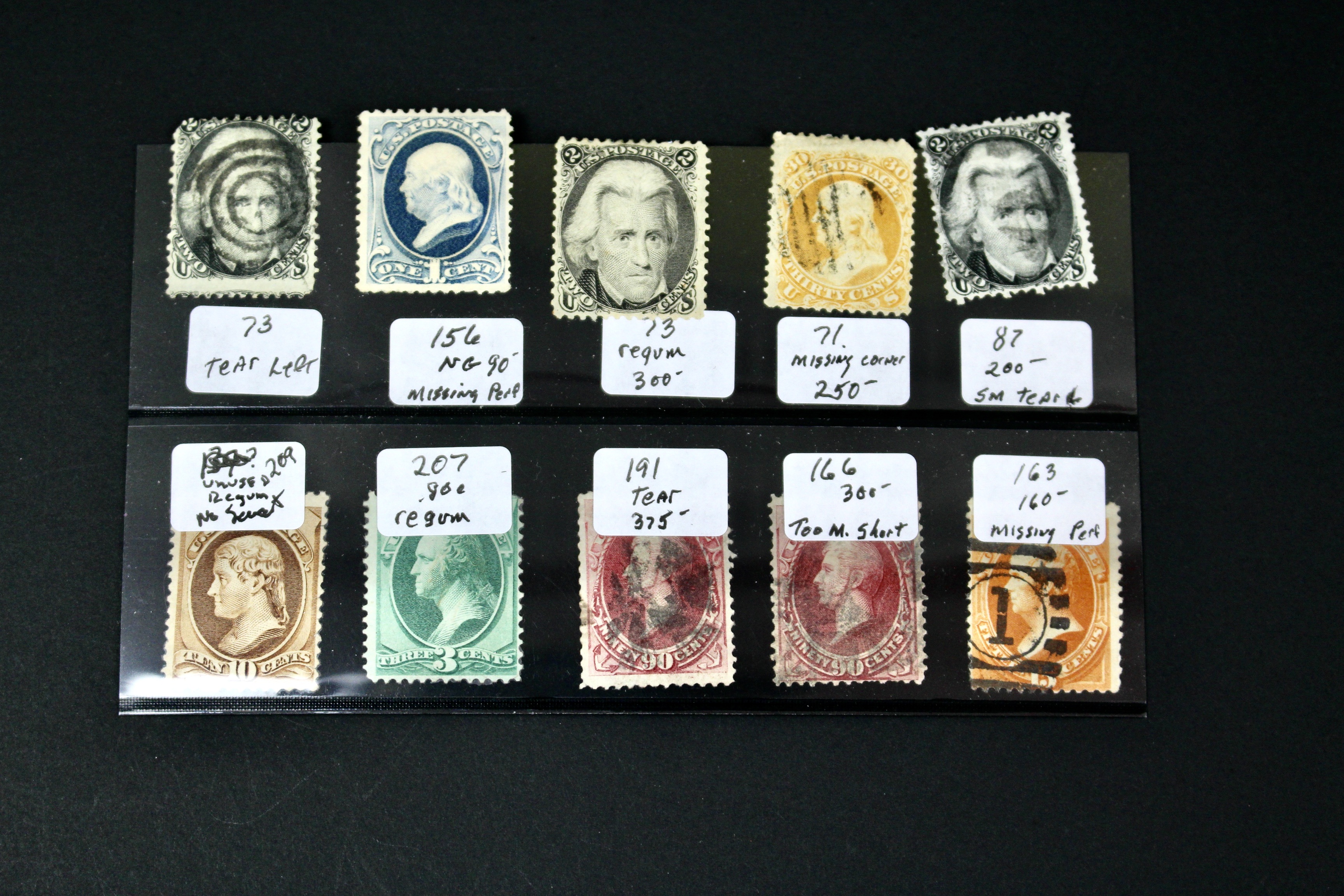 Ninety-One Early U.S. Postage Stamps