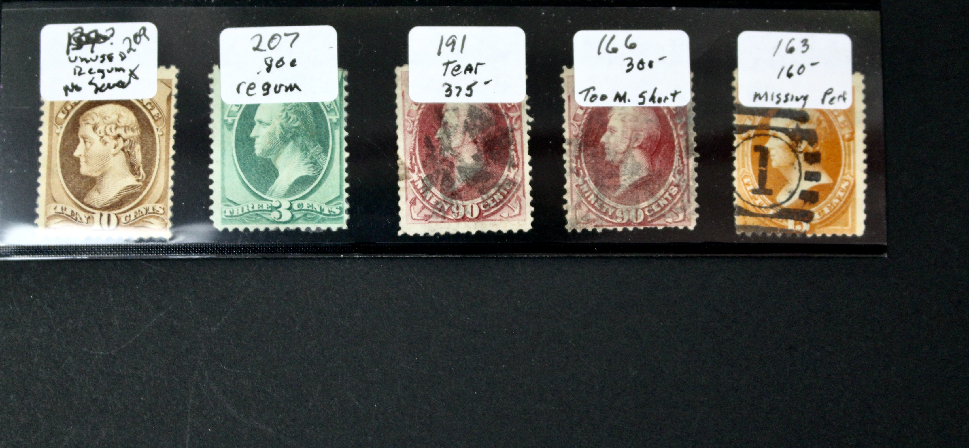 Ninety-One Early U.S. Postage Stamps