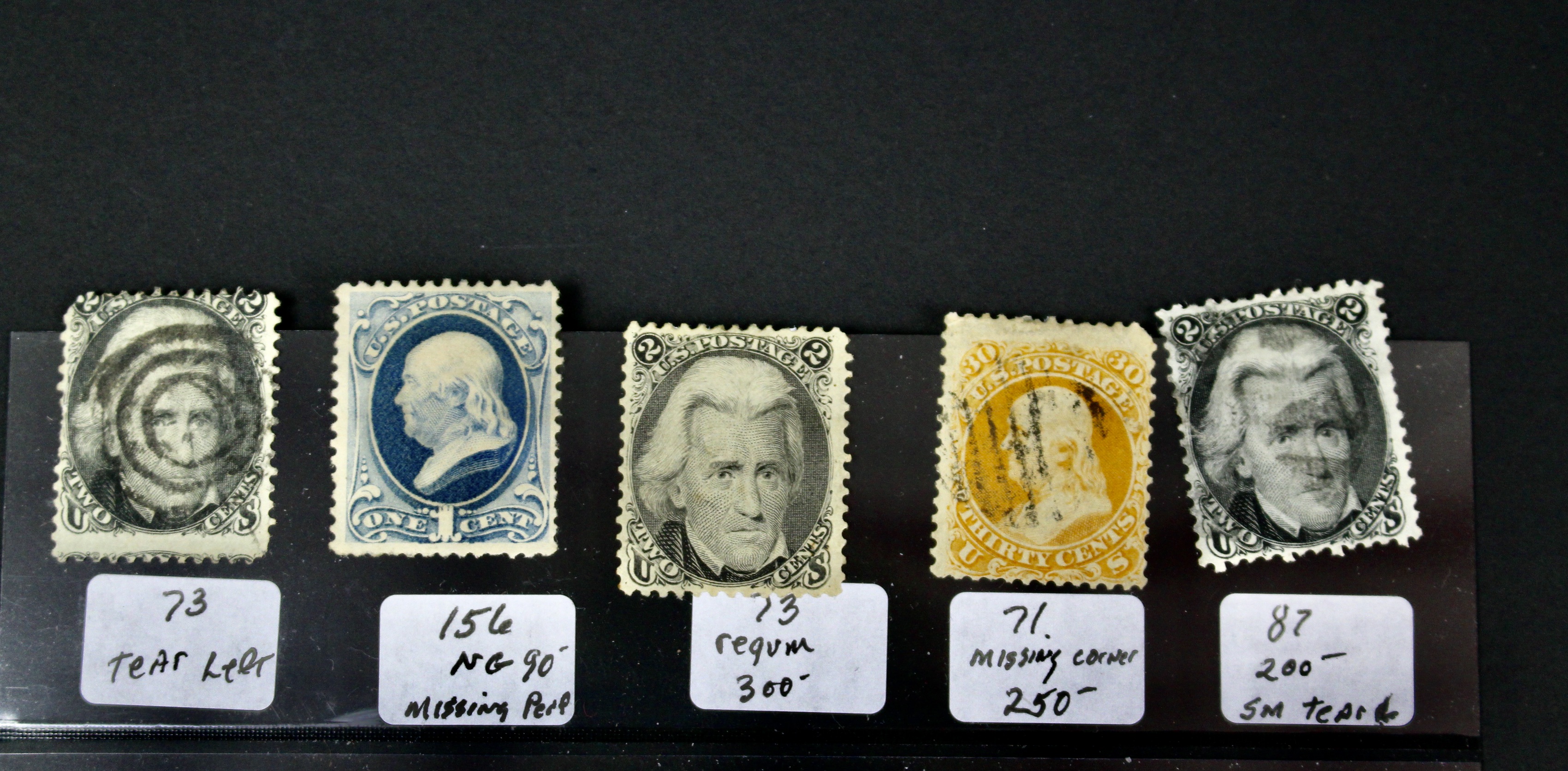 Ninety-One Early U.S. Postage Stamps