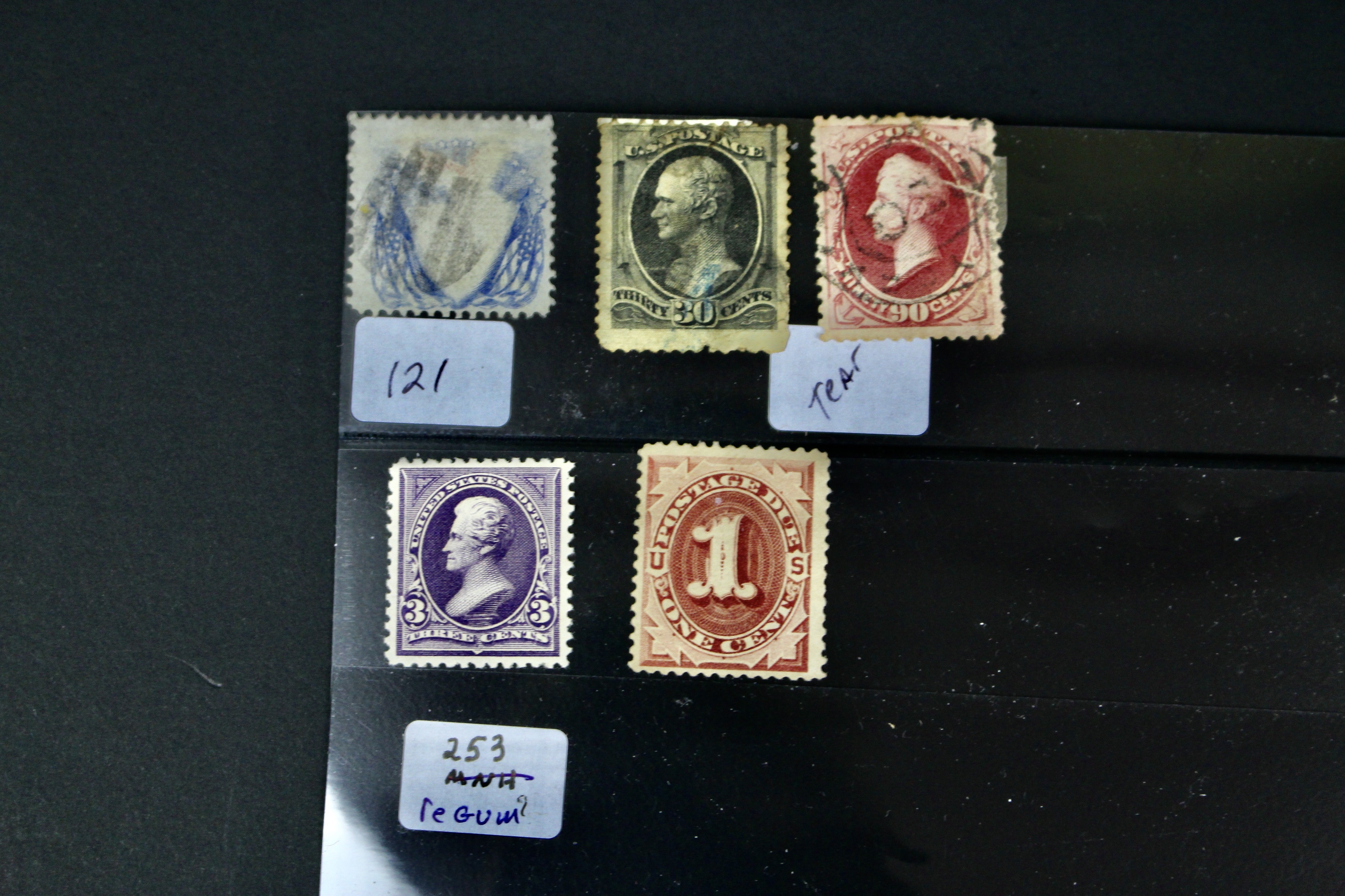 Ninety-One Early U.S. Postage Stamps