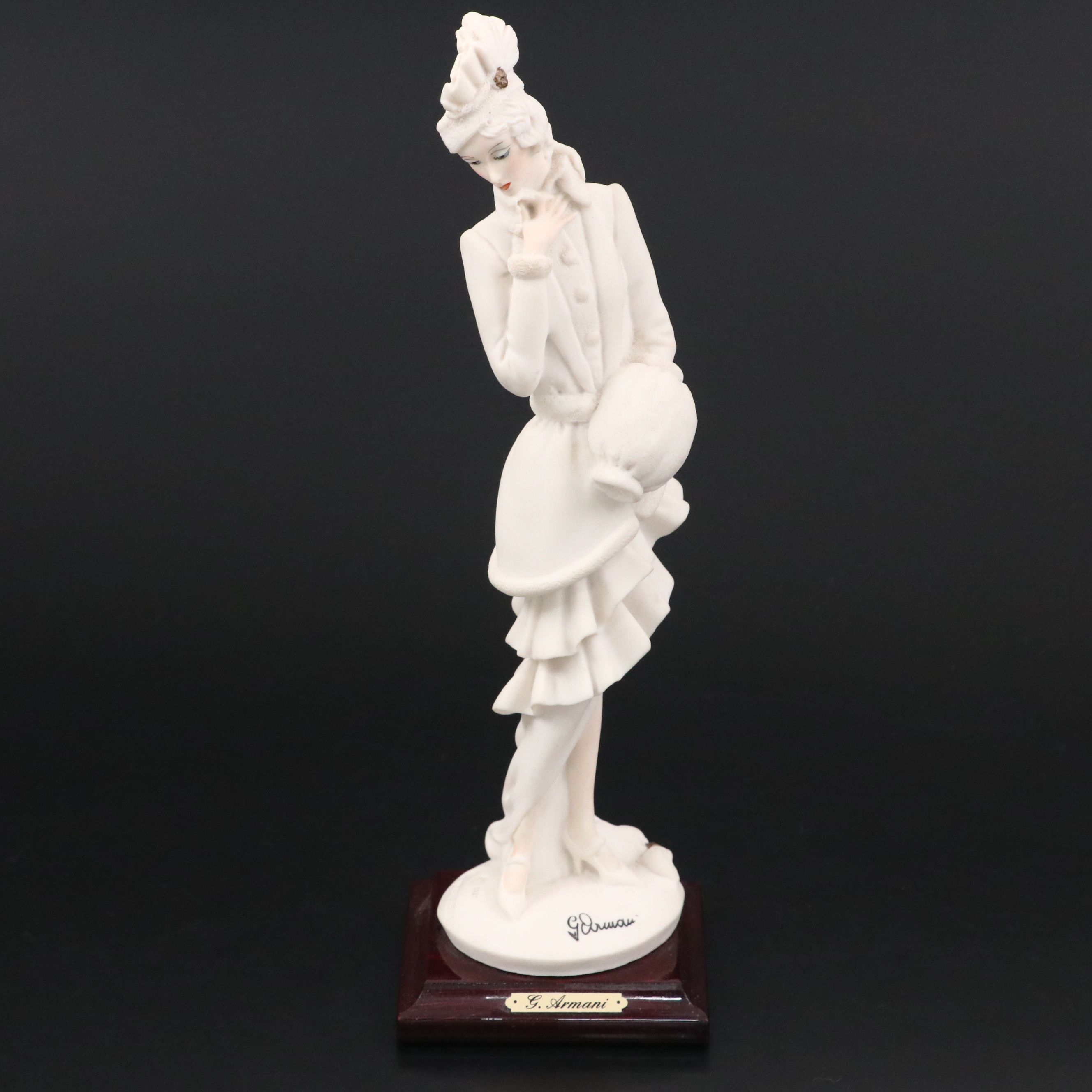 Giuseppe Armani "Lady with Muff" Porcelain Figurine, Late 20th Century