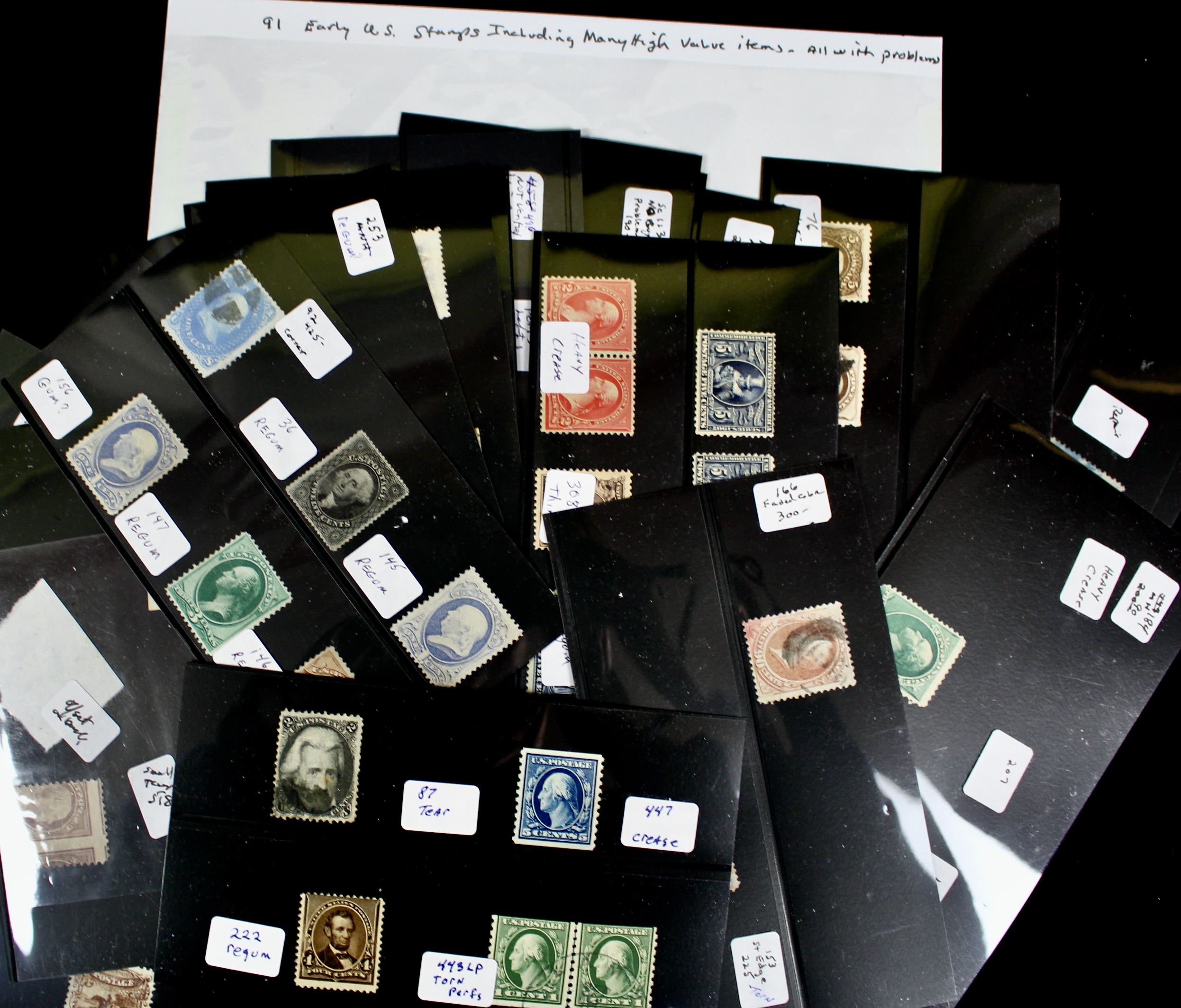 Ninety-One Early U.S. Postage Stamps