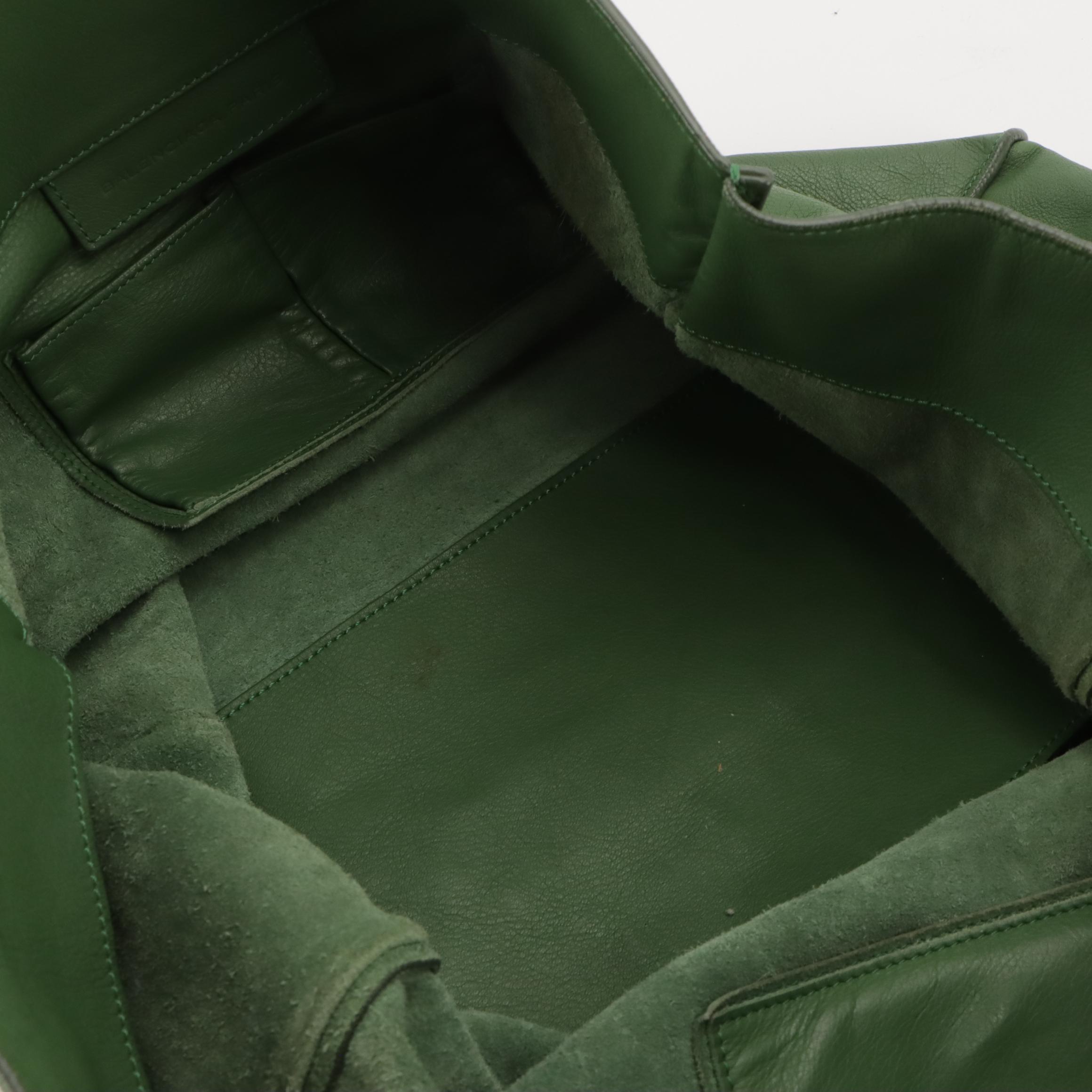 Balenciaga Papier A4 Medium Tote in Cypress Green Grained Leather