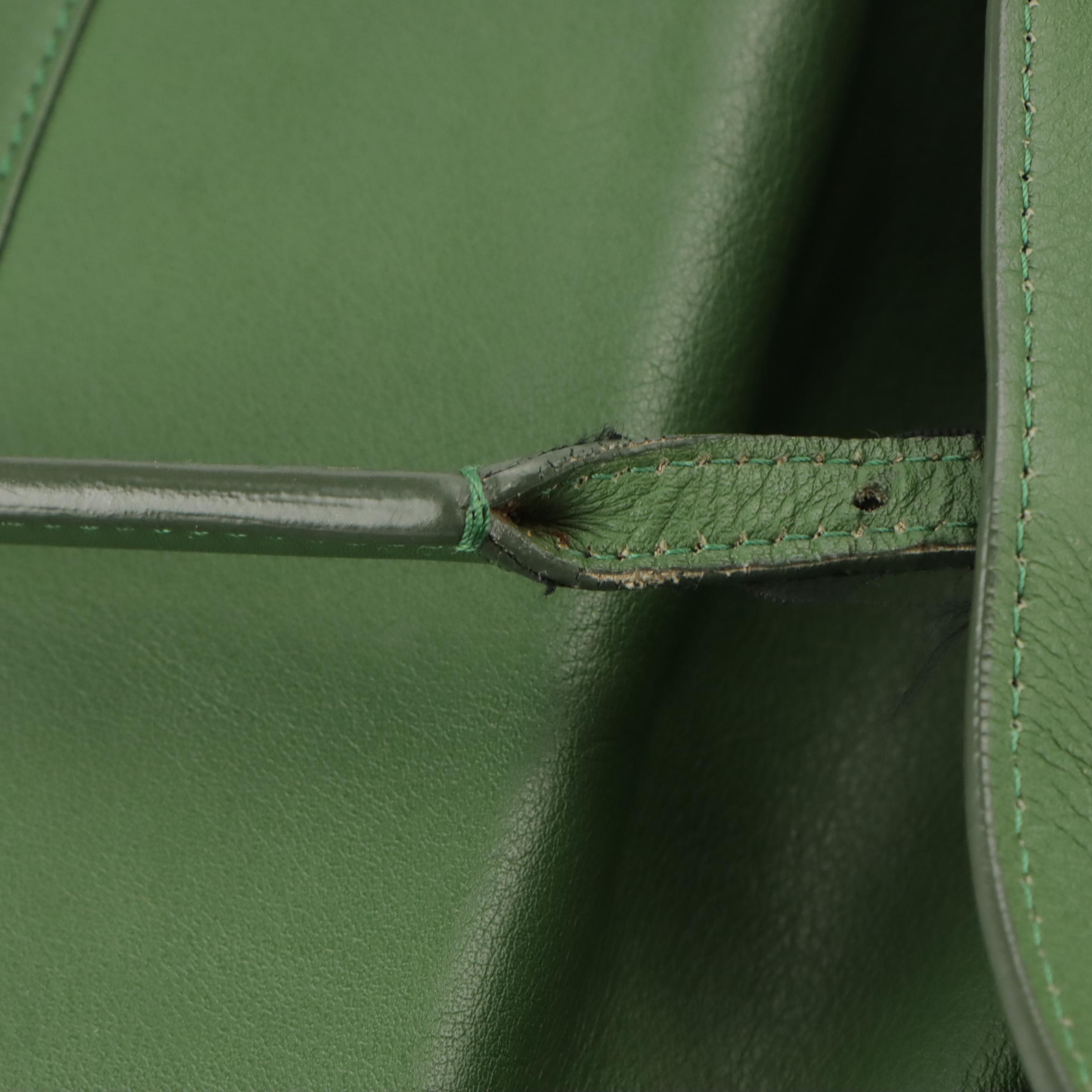Balenciaga Papier A4 Medium Tote in Cypress Green Grained Leather