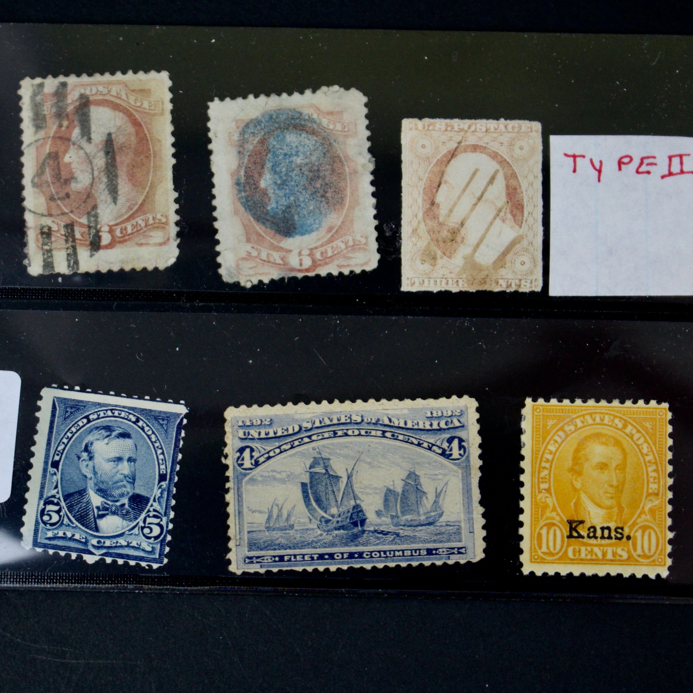 Ninety-One Early U.S. Postage Stamps