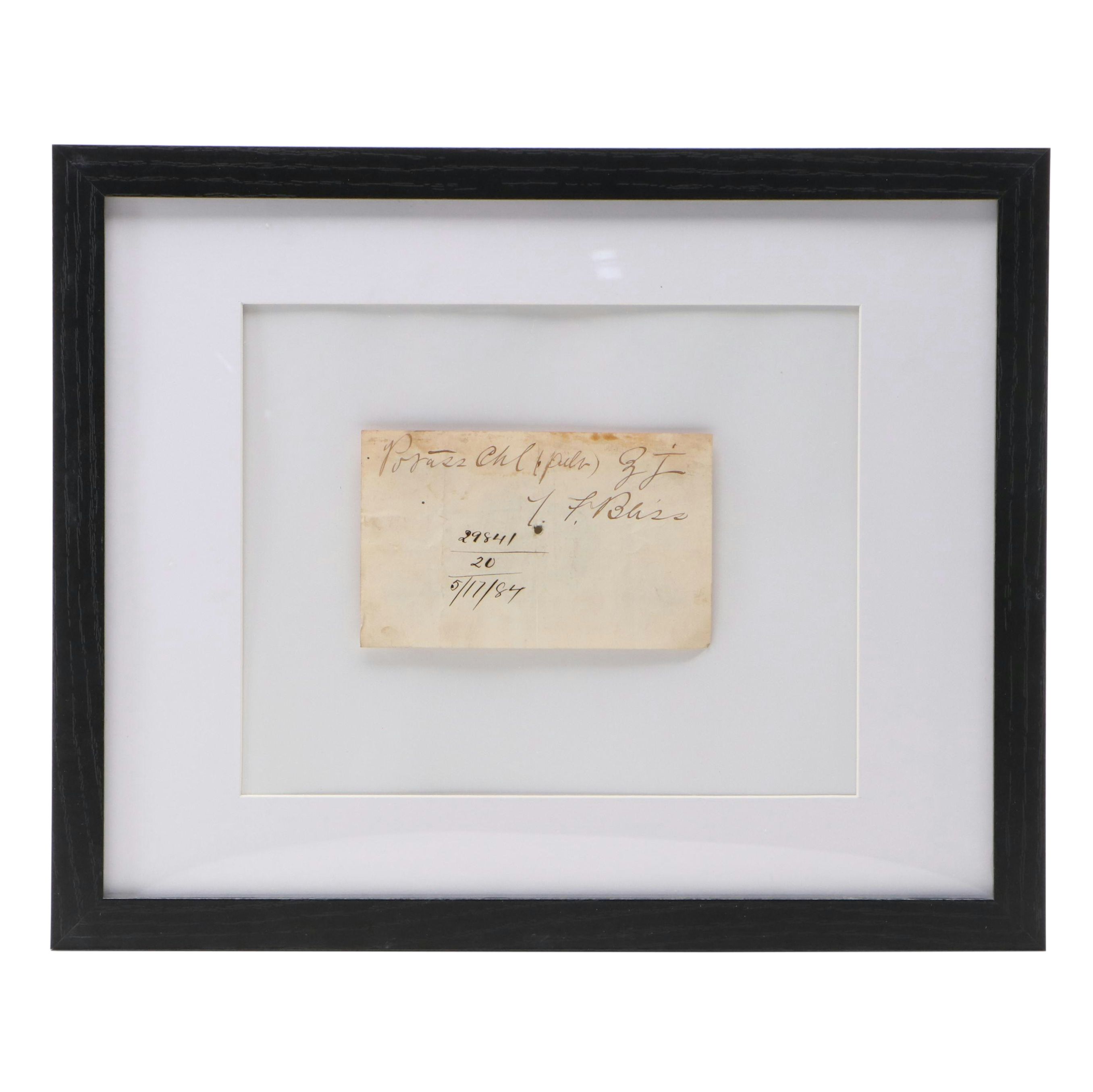 Victorian Era Prescription Form, 1884