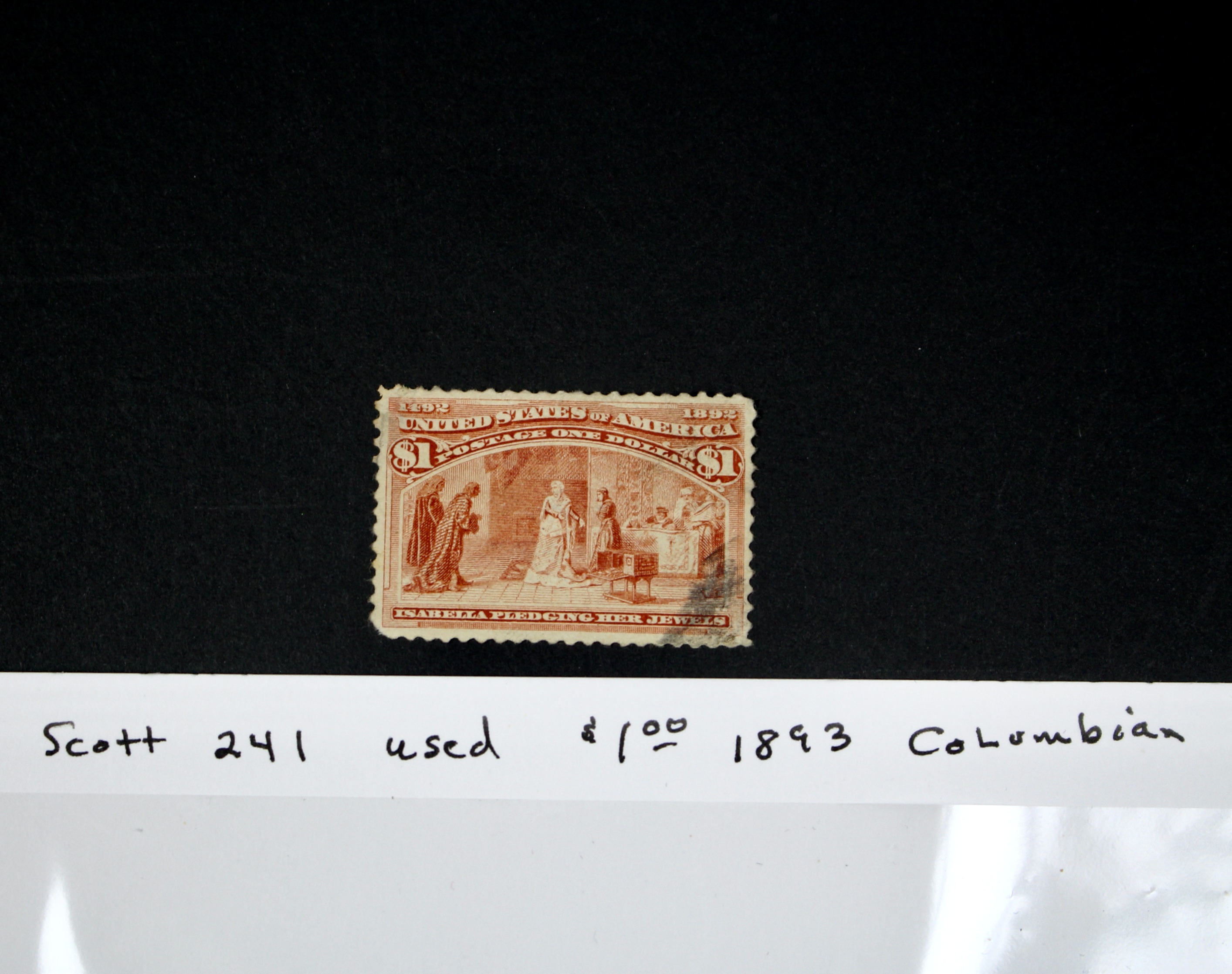 $1 1893 Columbian Exposition Used Postage Stamp, Scott 241