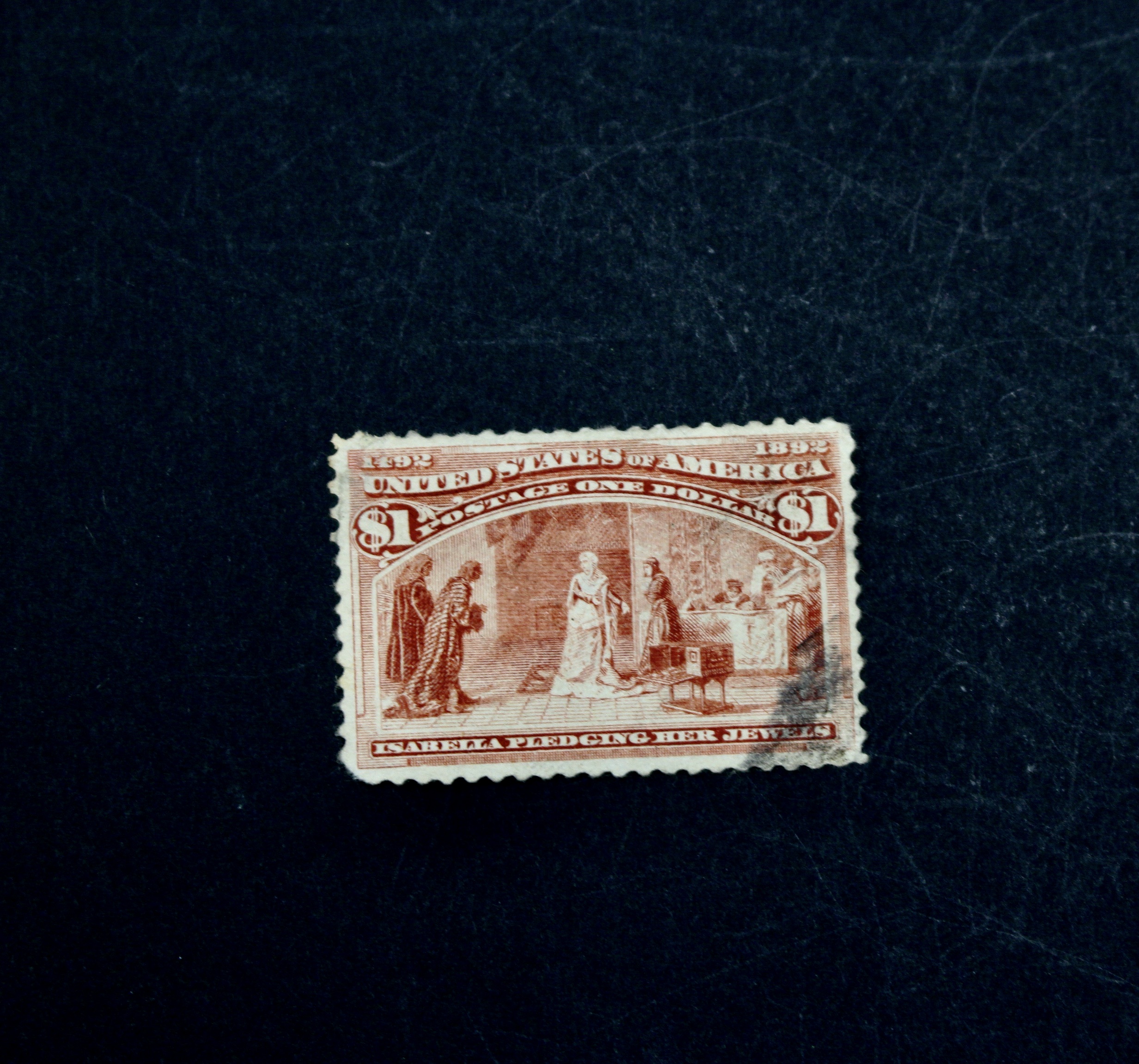 $1 1893 Columbian Exposition Used Postage Stamp, Scott 241