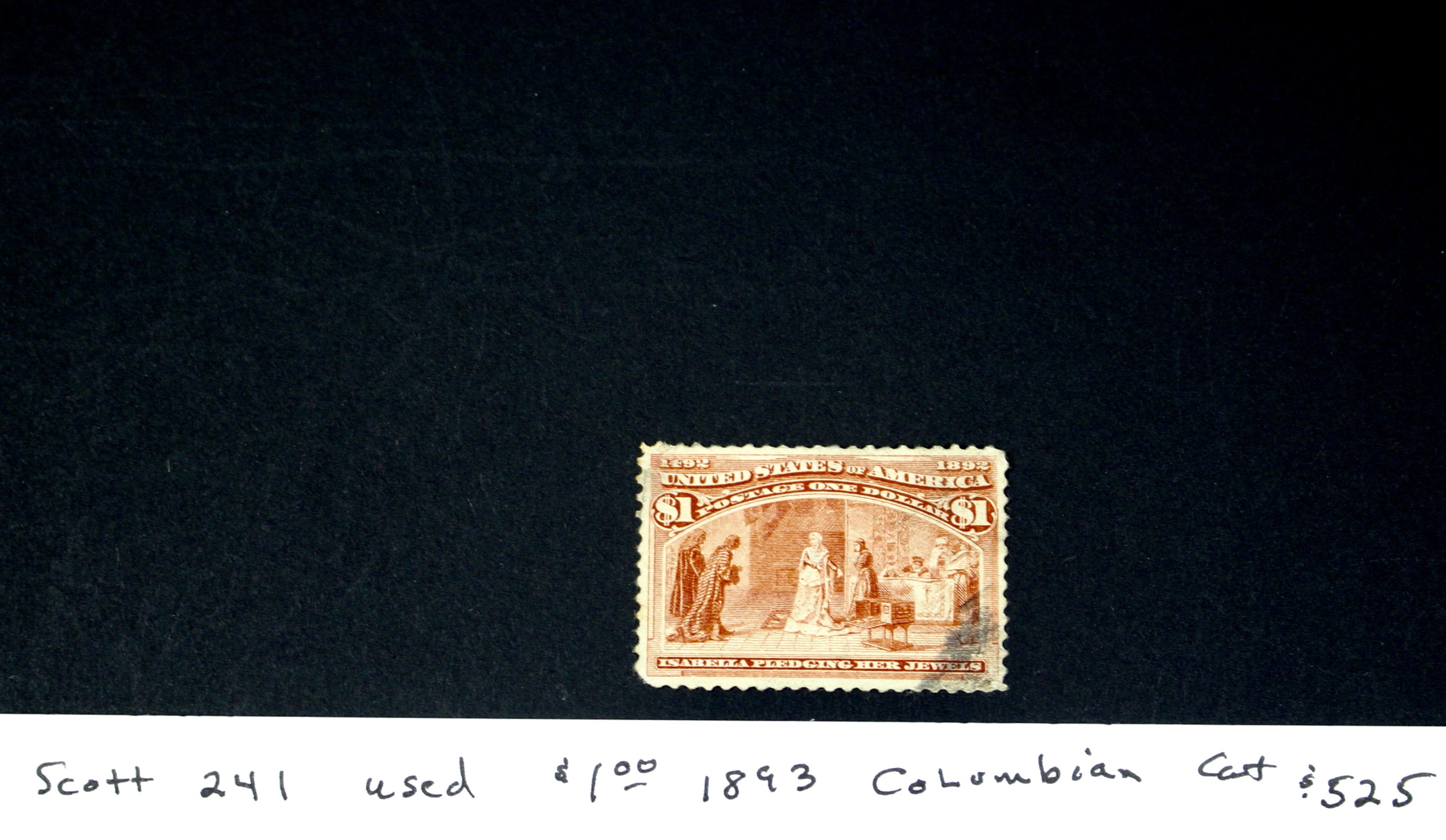 $1 1893 Columbian Exposition Used Postage Stamp, Scott 241