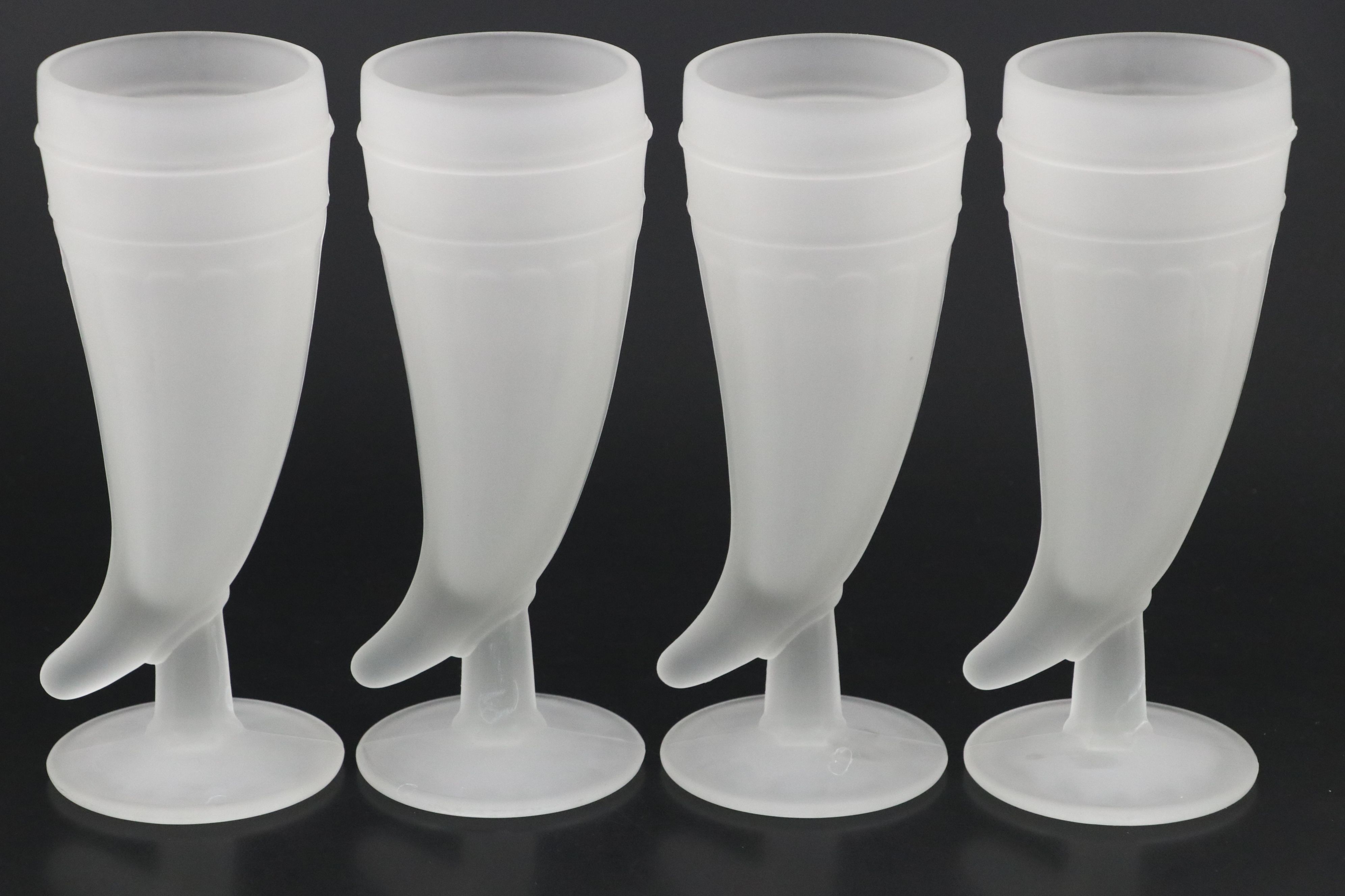 Tiara "Powder Horn" Pilsner Glasses with Blown Glass Ice Bucket